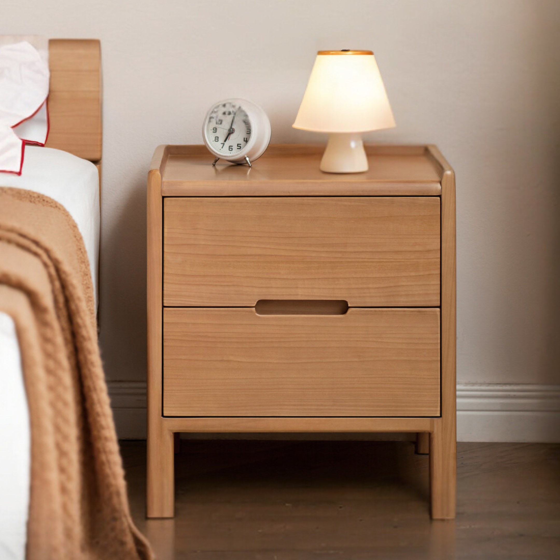 Poplar Solid Wood Nightstand,
