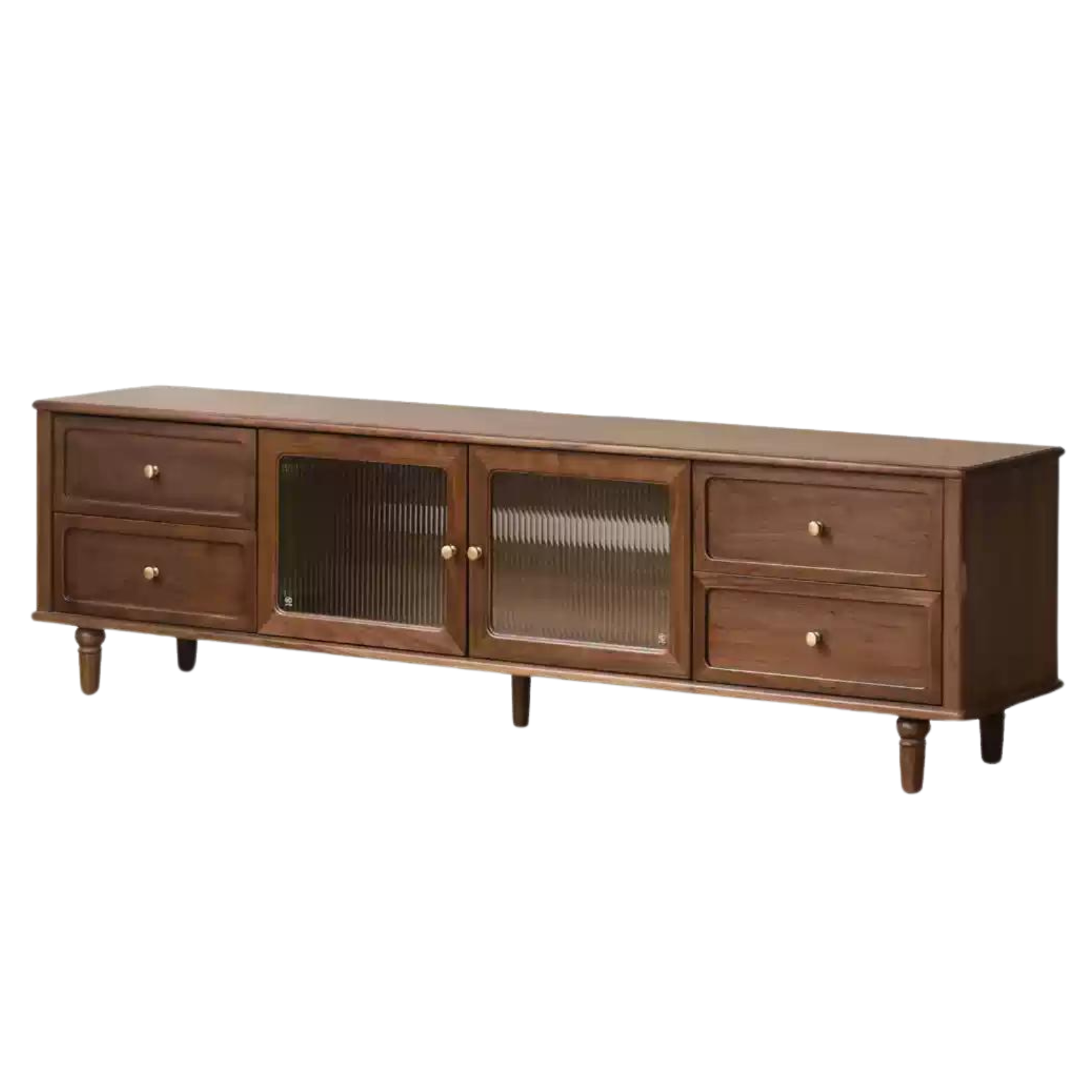 Black Walnut Solid Wood American Retro Locker TV Cabinet.
