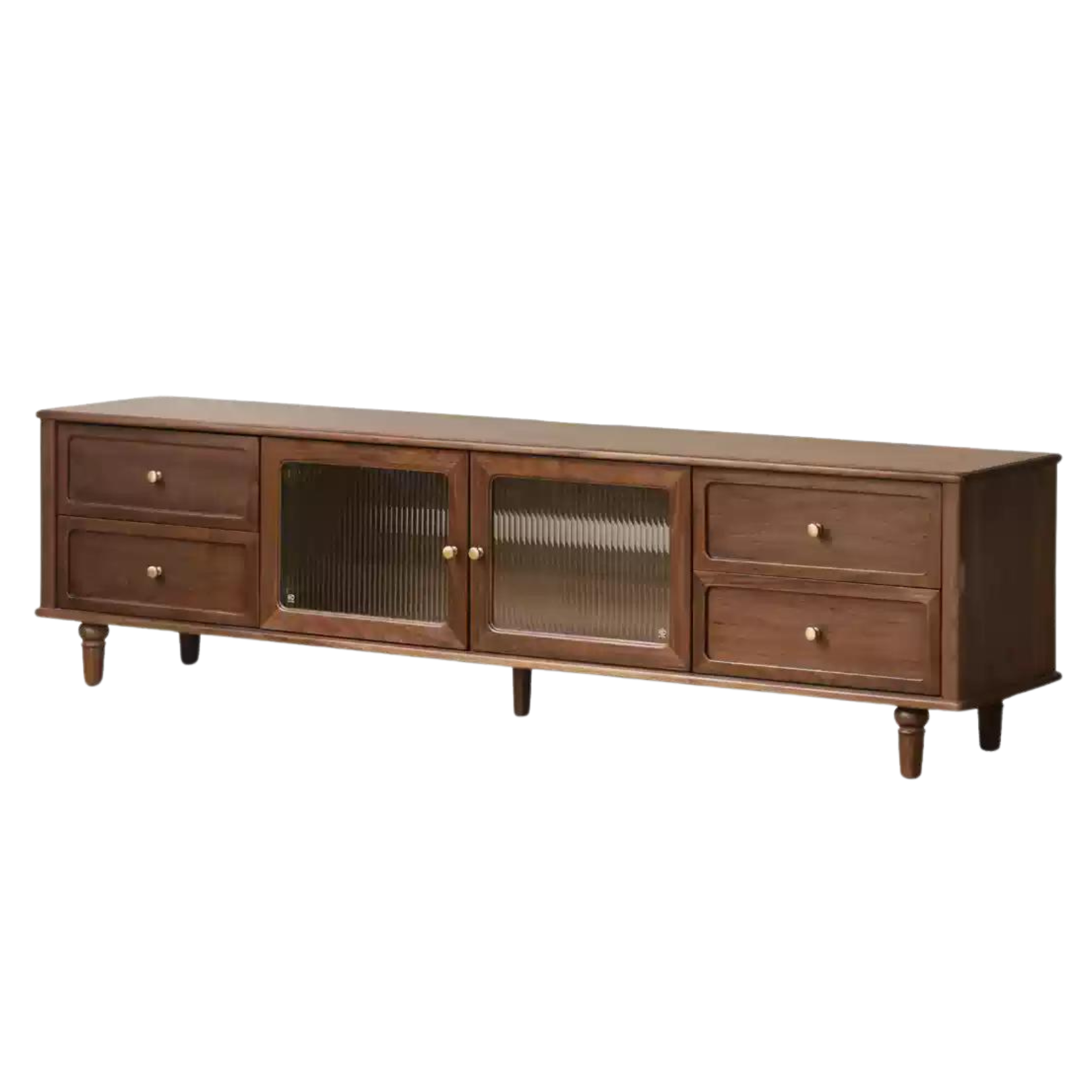 Black Walnut Solid Wood American Retro Locker TV Cabinet.