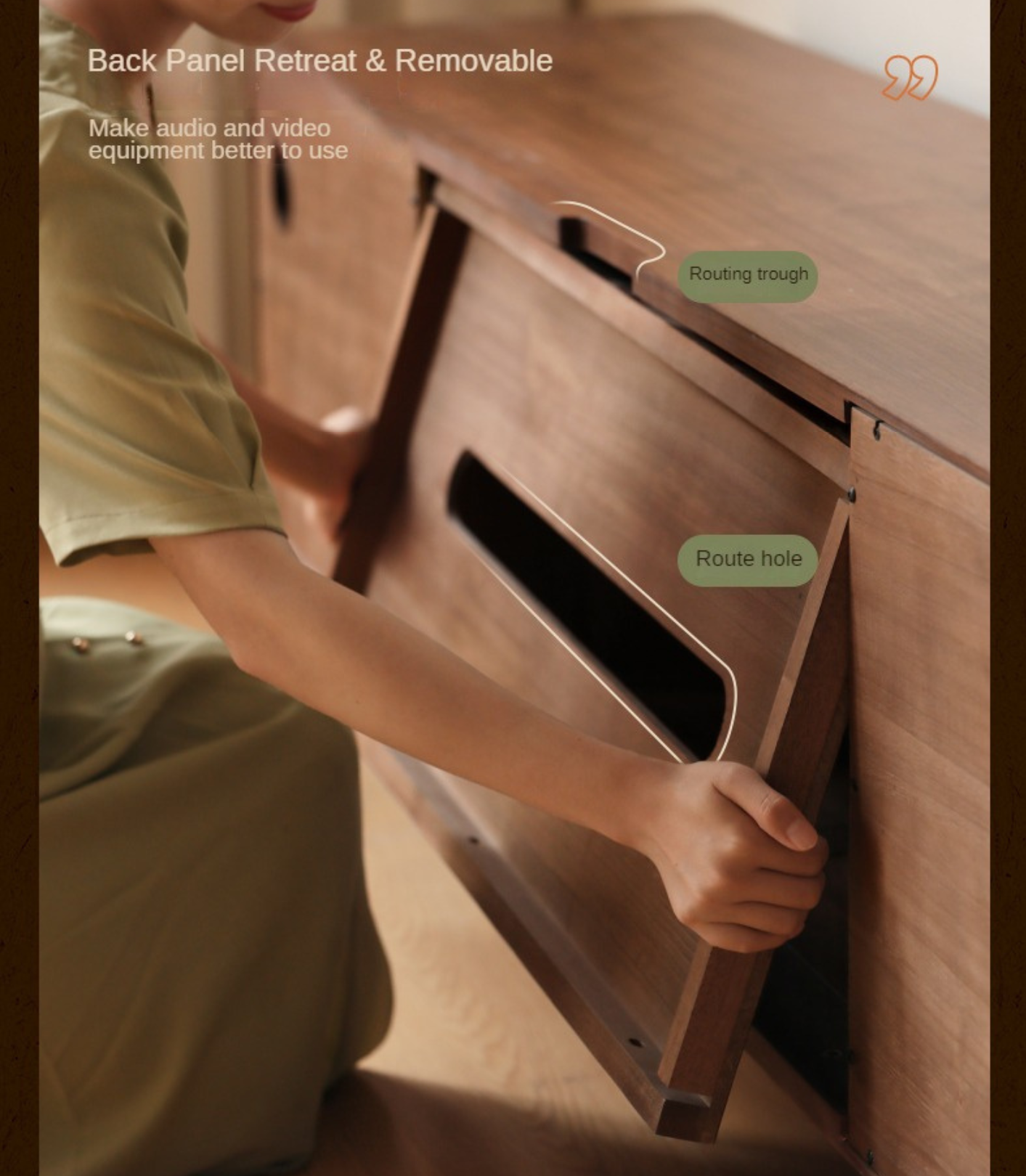 Black Walnut Solid Wood American Retro Locker TV Cabinet.