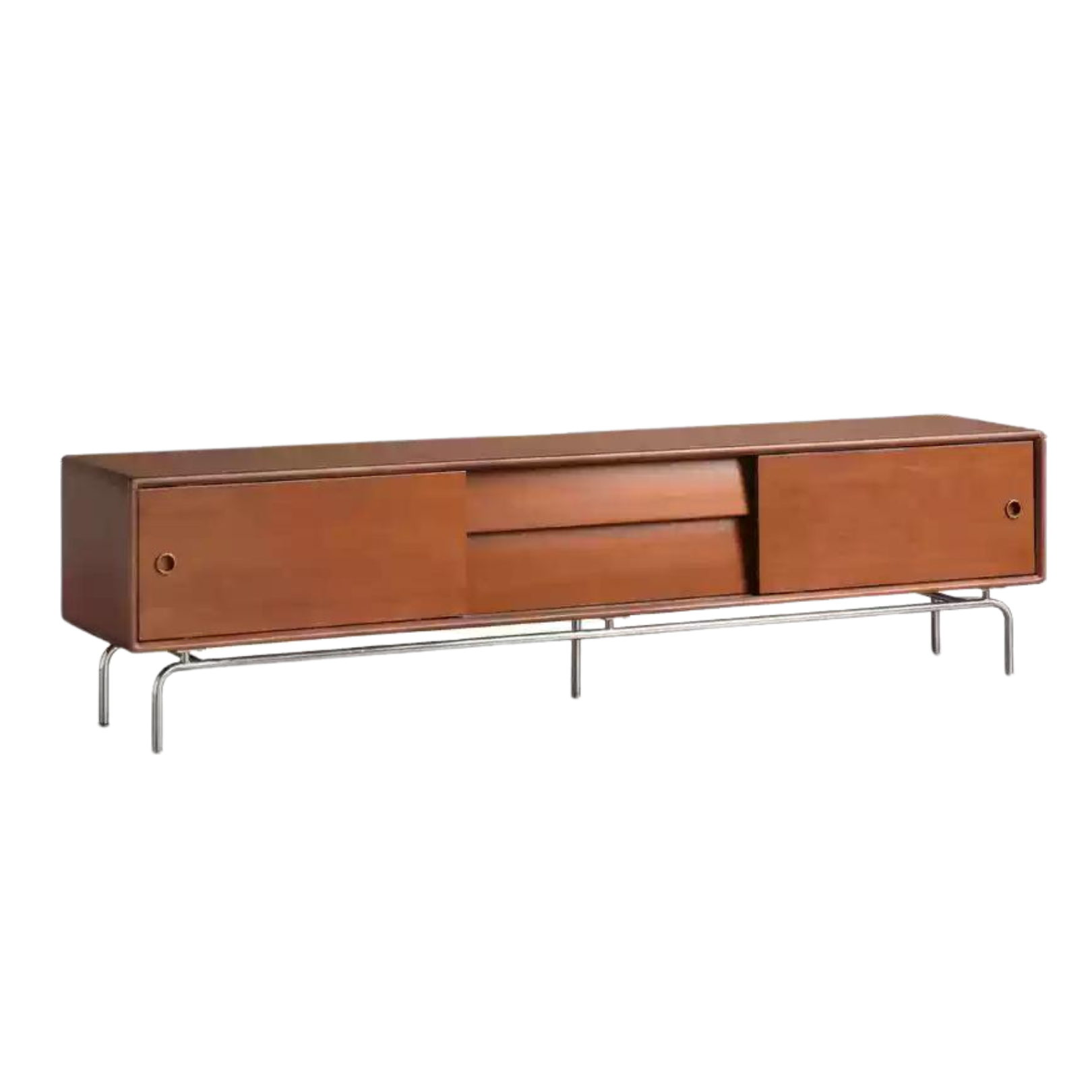 Poplar Solid Wood Retro Floor TV Cabinet.