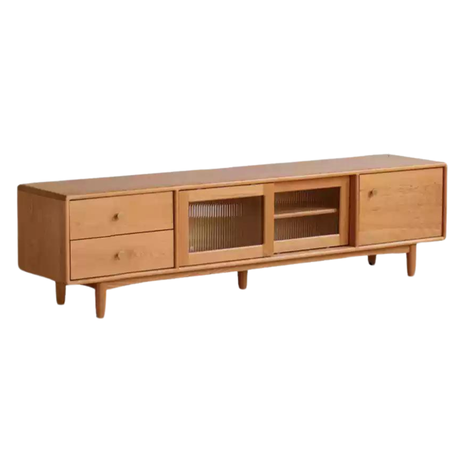 Cherry Solid Wood Modern TV Cabinet.
