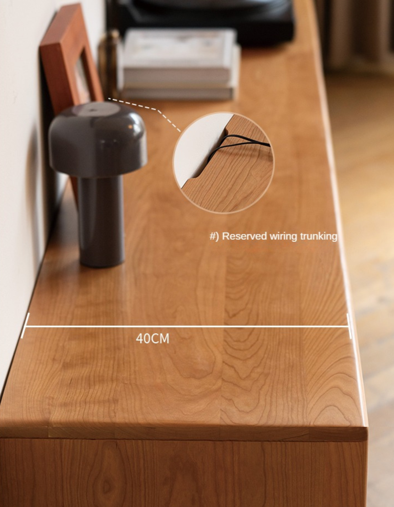 Cherry Solid Wood Modern TV Cabinet.