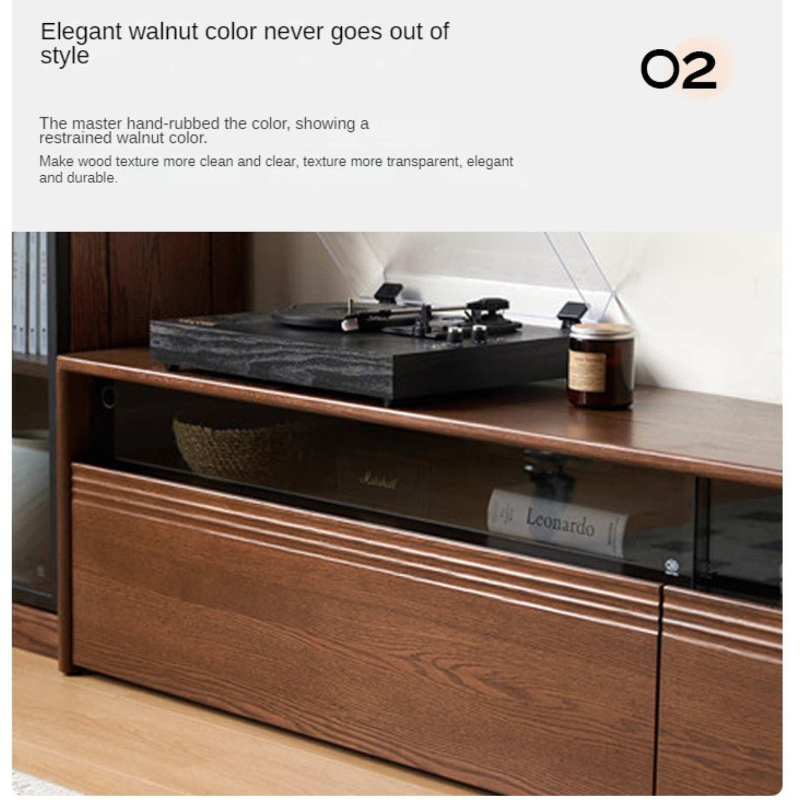 Oak Solid Wood Floor TV Cabinet.