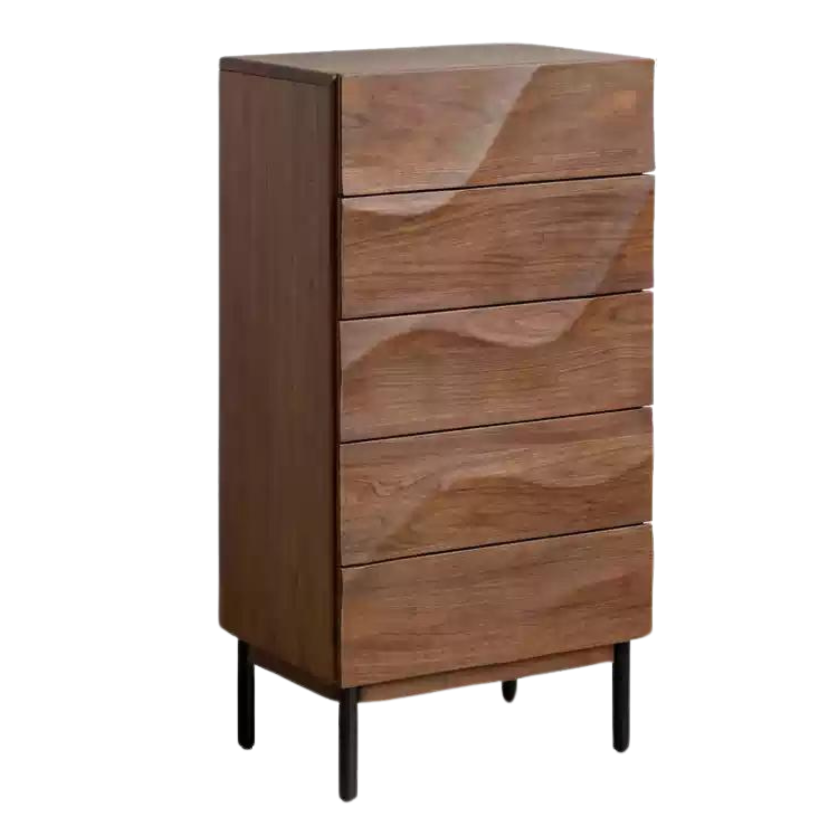 Black Walnut Solid Wood Wave Side Cabinet