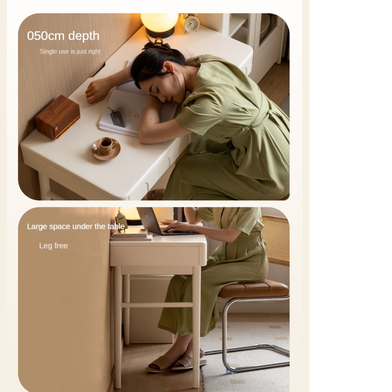 Solid Rubberwood French Cream Style Dressing Table.