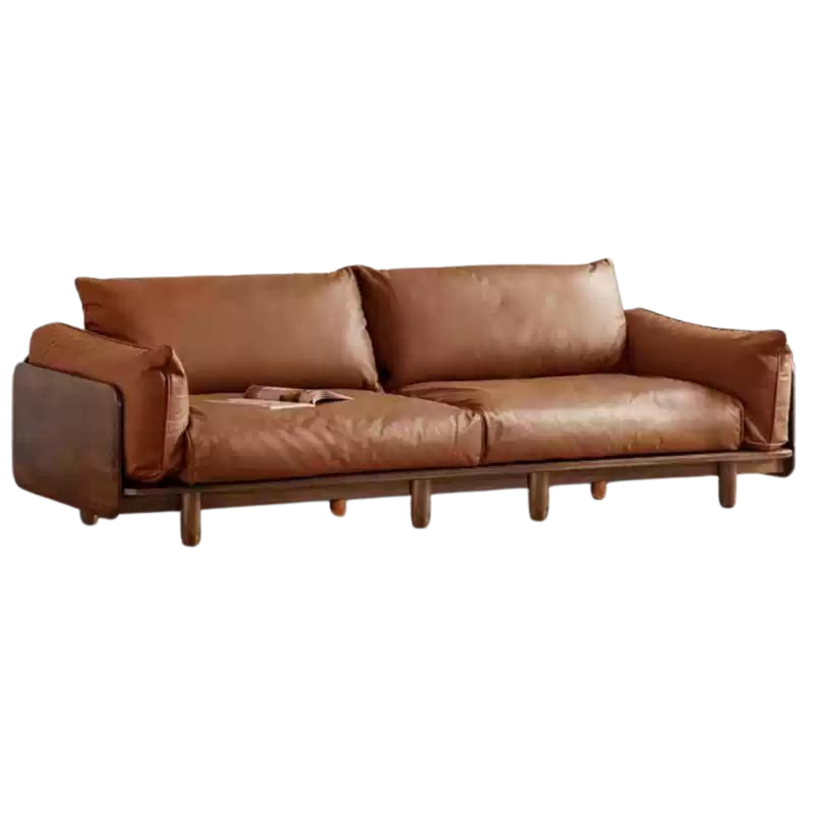 Oak, Ash Solid Wood Sofa Genuine Leather, Fabric.