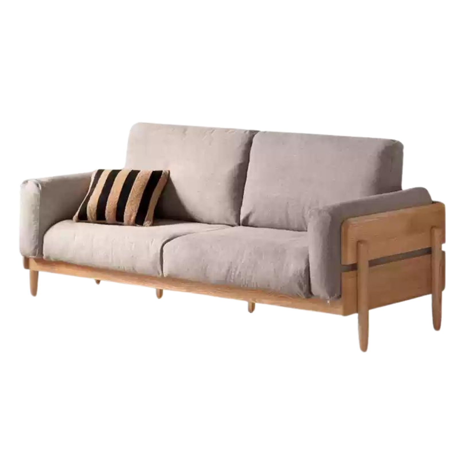 Oak Solid Wood Sofa Modern High Back.