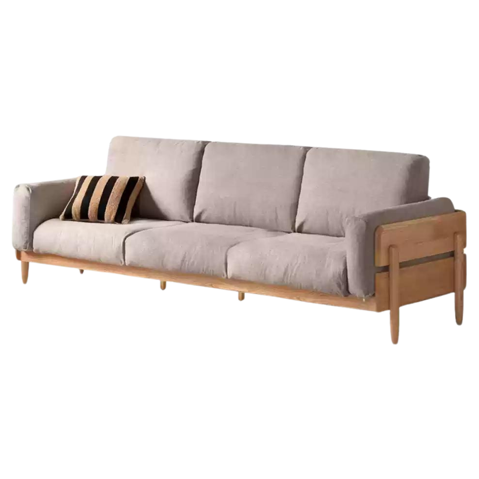 Oak Solid Wood Sofa Modern High Back.