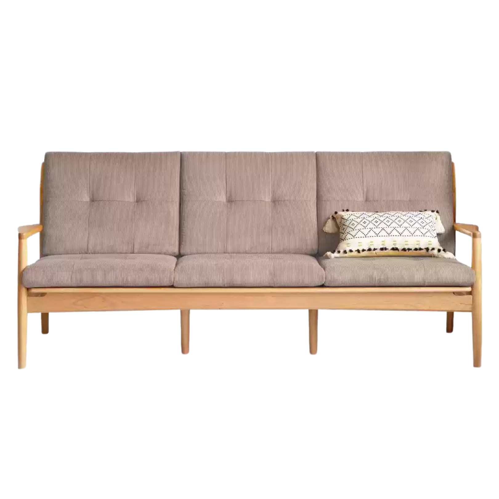 Oak Solid Wood Rattan Vintage Dual-purpose Sofa.