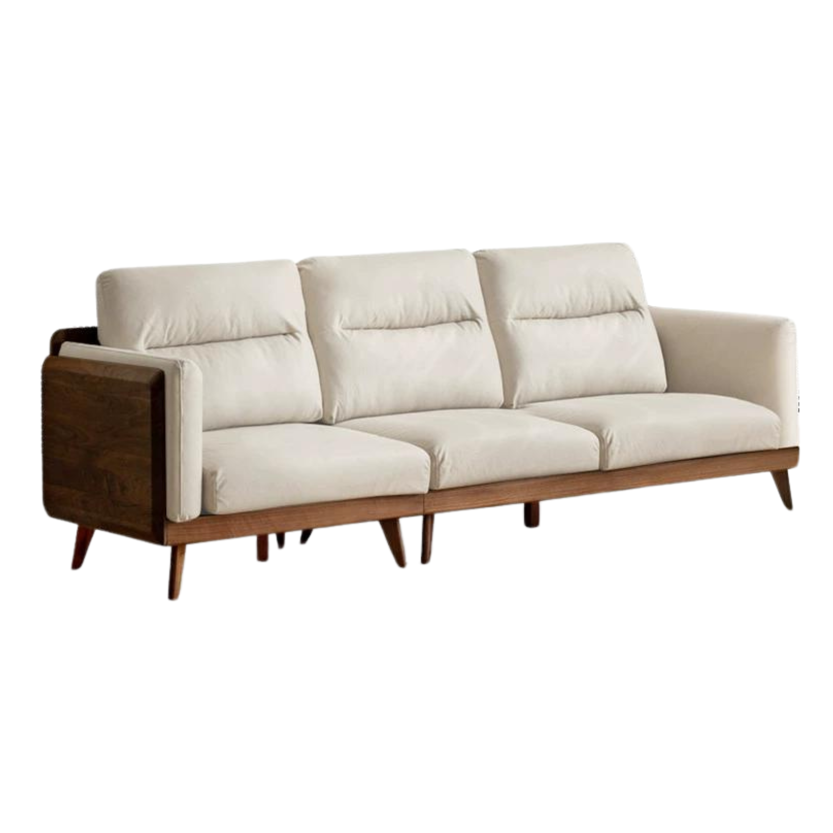 Black Walnut Solid Wood Sofa,Technology Cloth, Fabric.