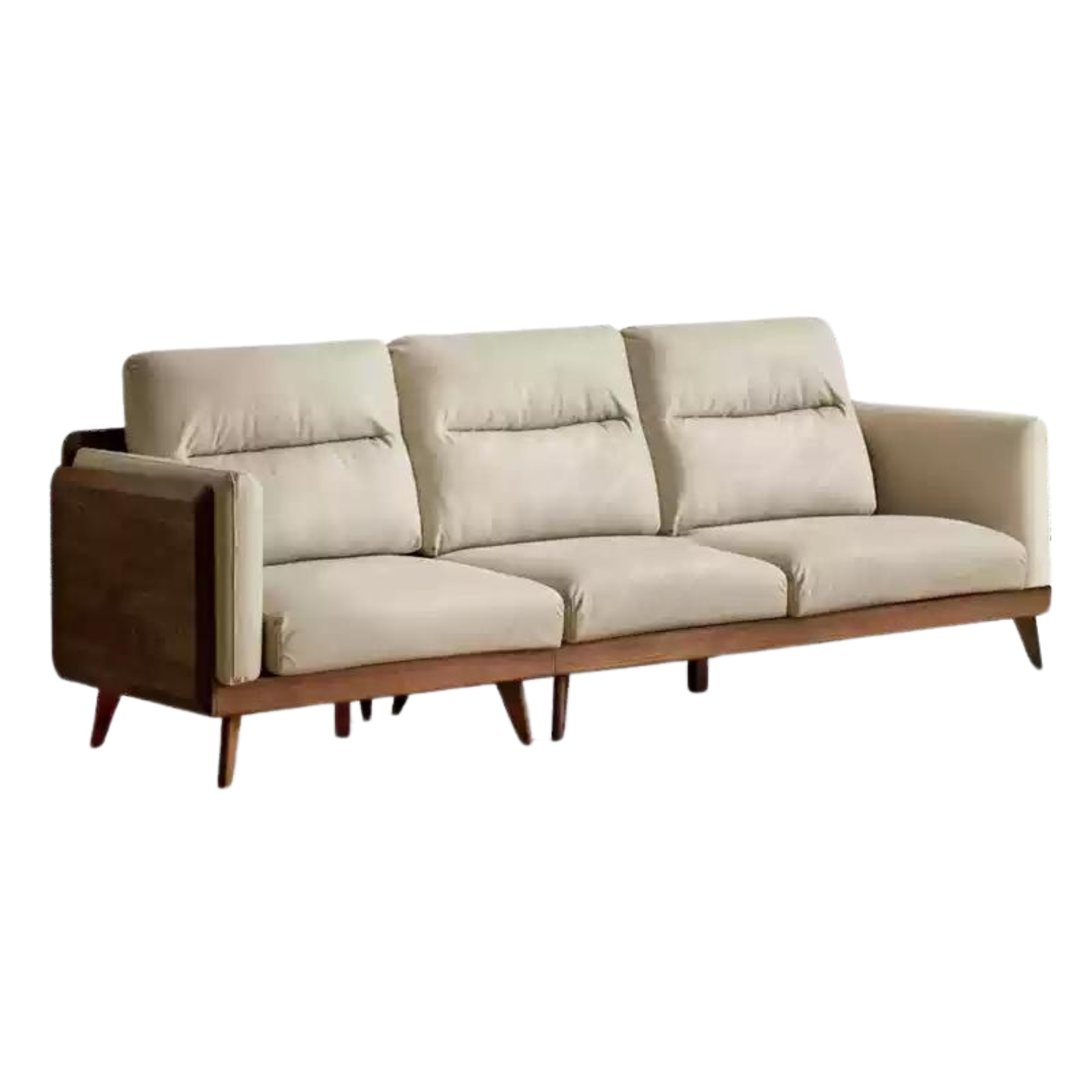 Black Walnut Solid Wood Sofa,Technology Cloth, Fabric.