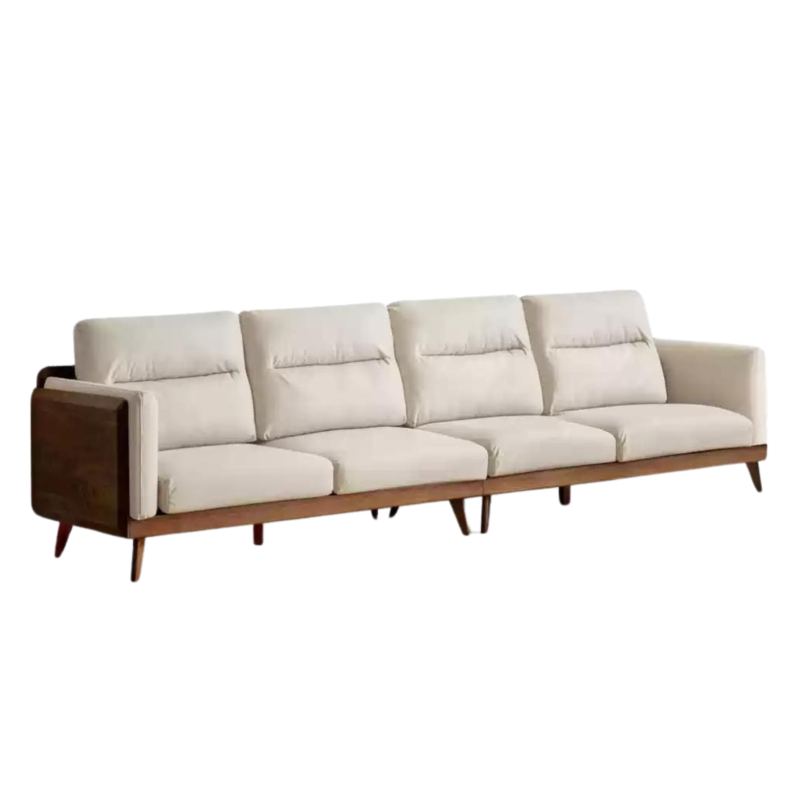 Black Walnut Solid Wood Sofa,Technology Cloth, Fabric.