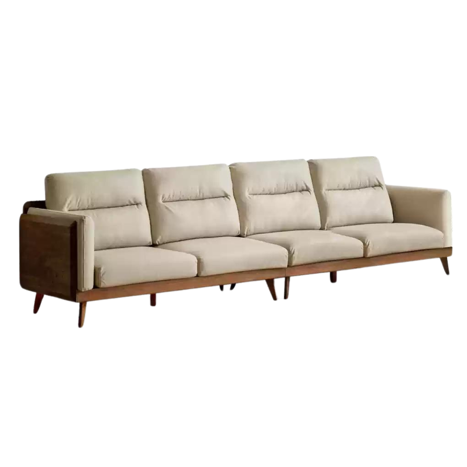 Black Walnut Solid Wood Sofa,Technology Cloth, Fabric.