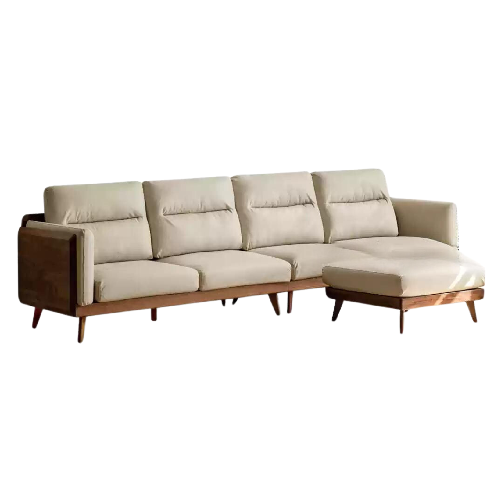 Black Walnut Solid Wood Sofa,Technology Cloth, Fabric.