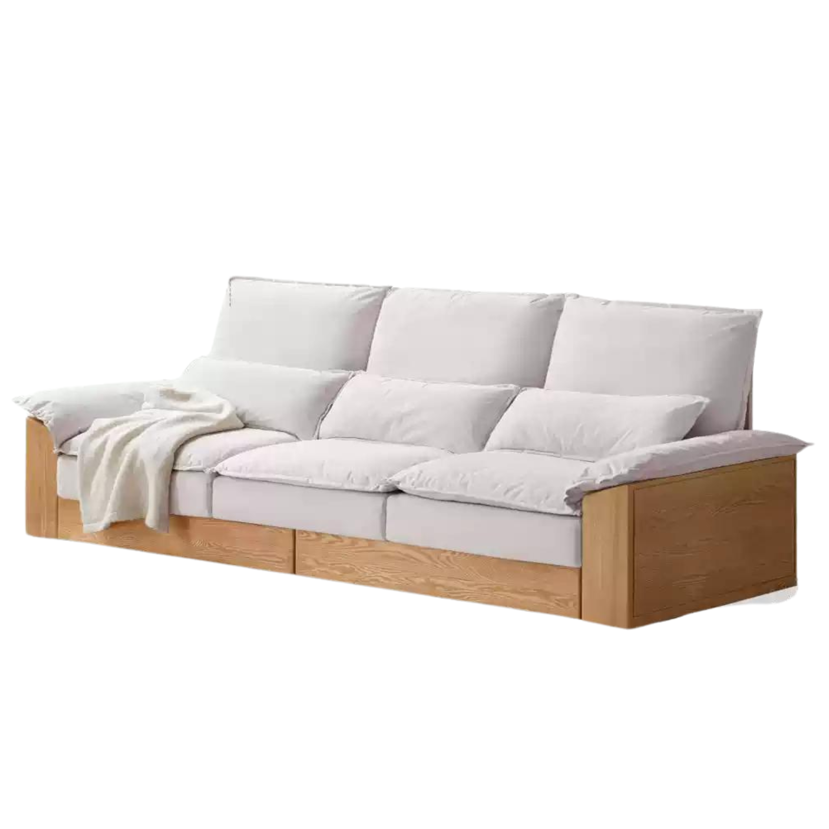 Oak Solid Wood Floor to Floor Tall Sofa.