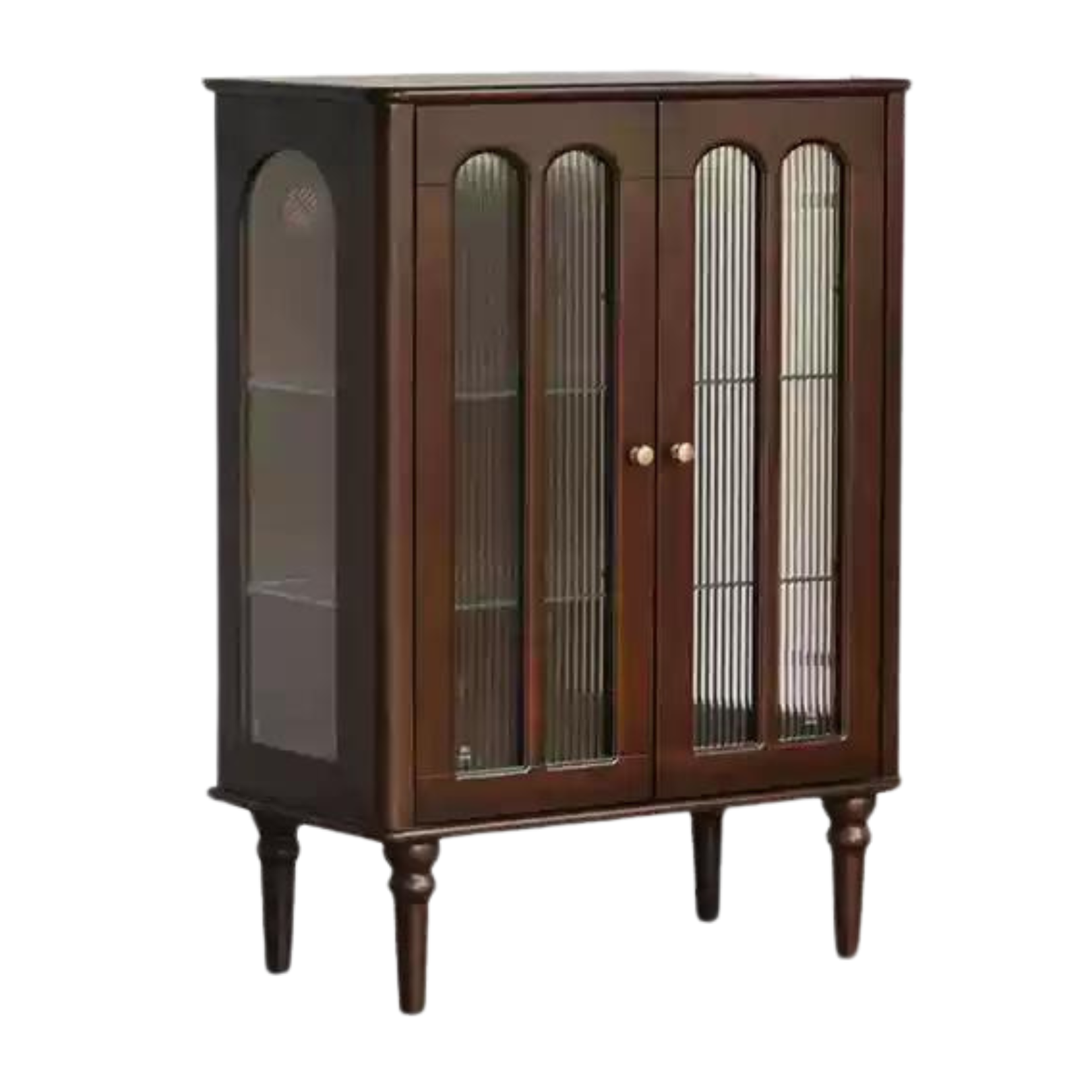 Poplar Solid Wood American Retro Side Cabinet.