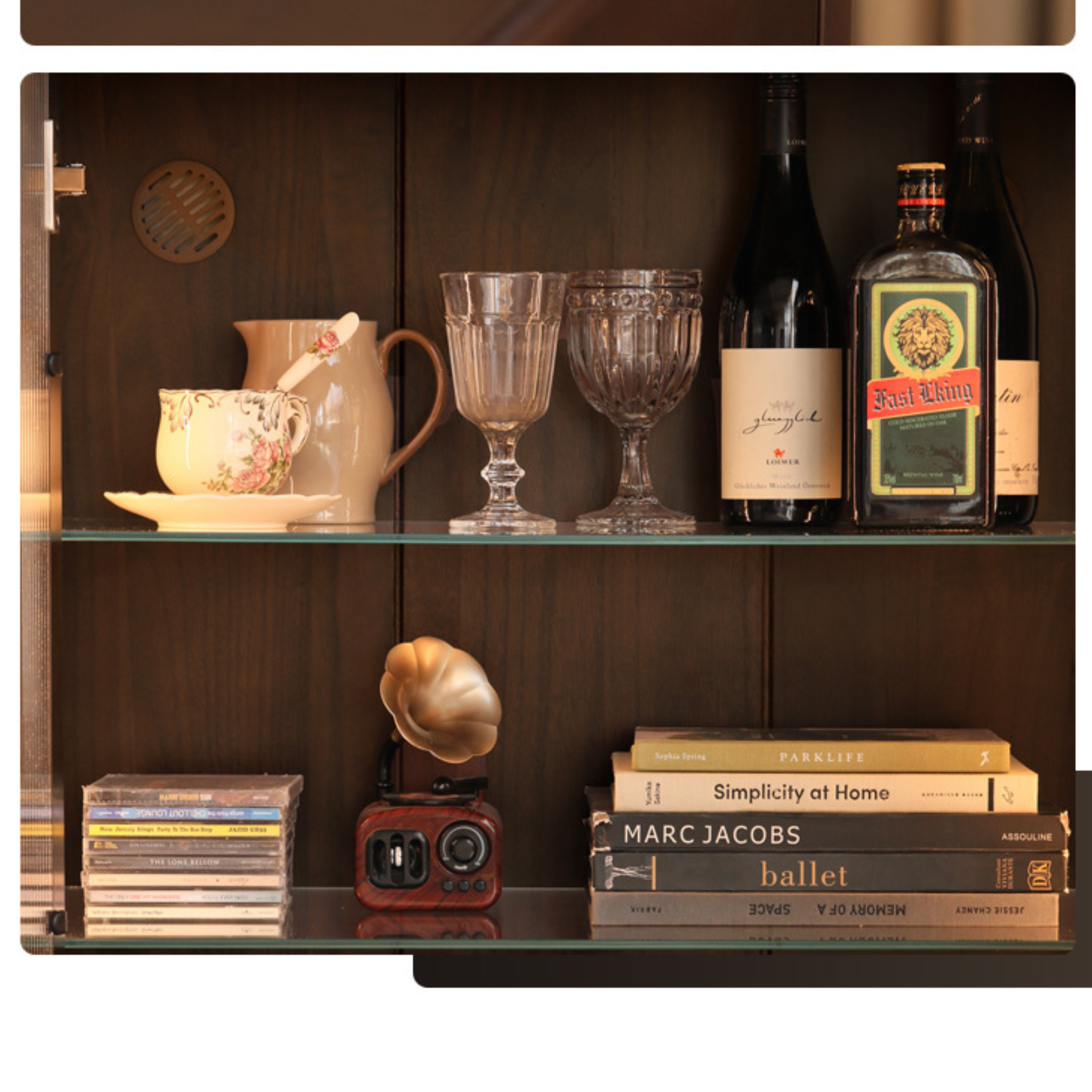 Poplar Solid Wood American Retro Side Cabinet.