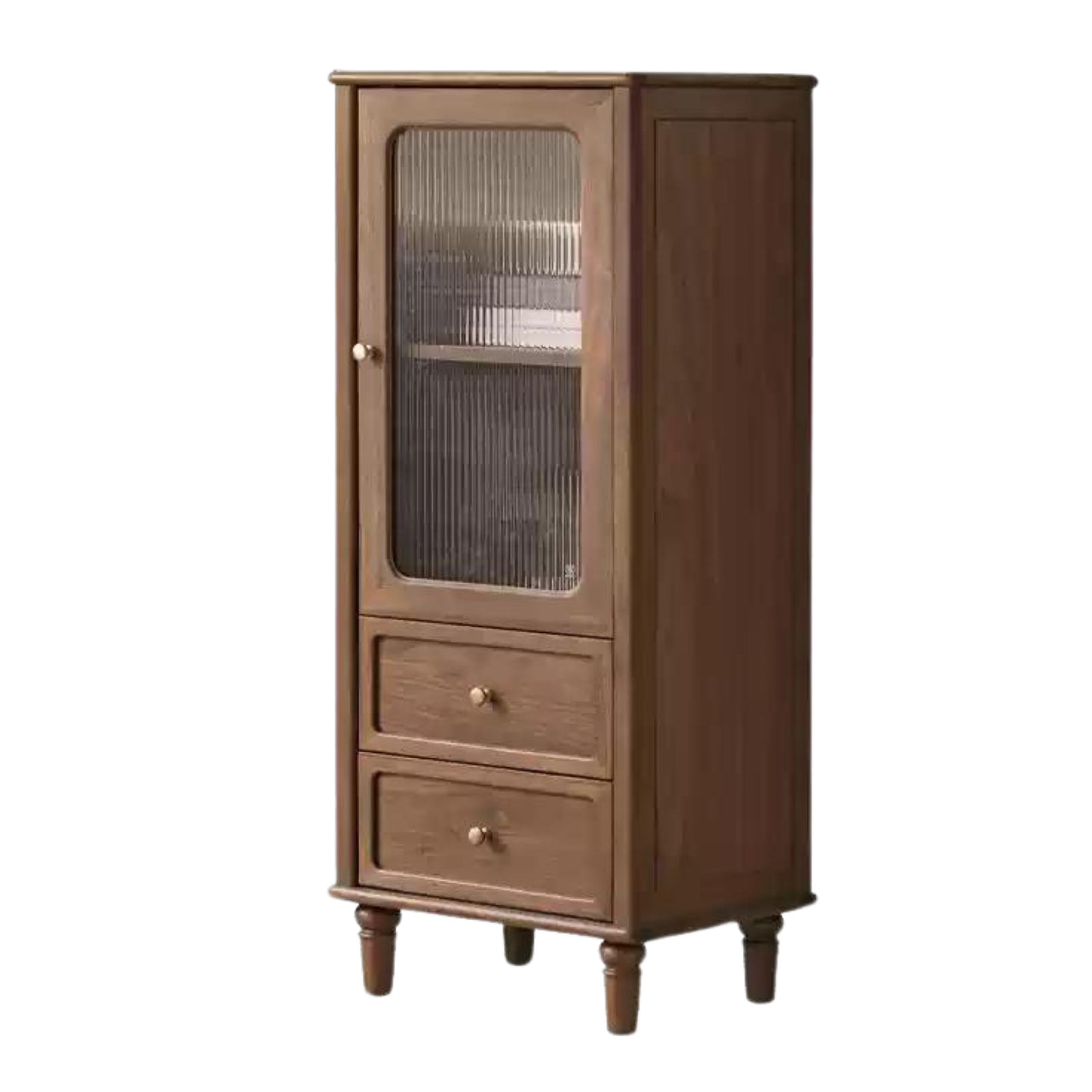 Black Walnut Solid Wood American Retro Locker Side Cabinet.