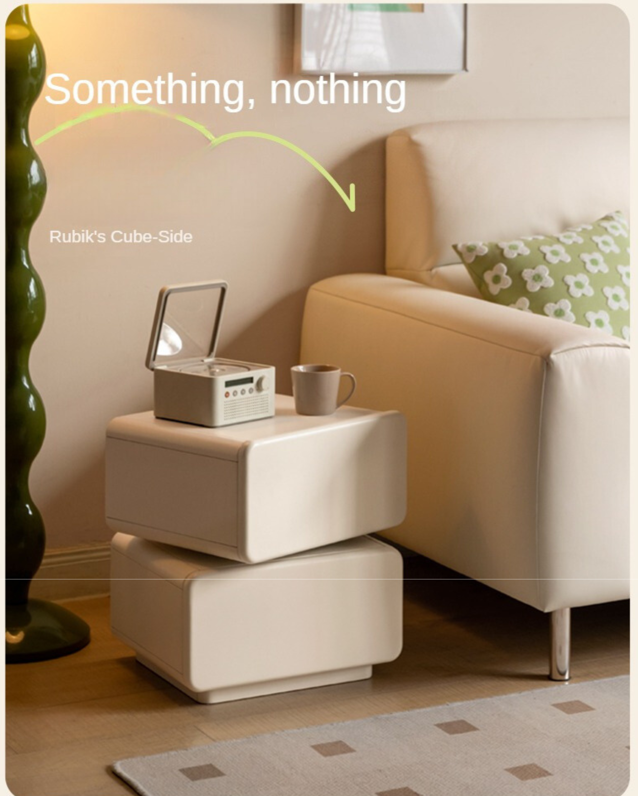 Poplar Solid Wood White Nightstand,