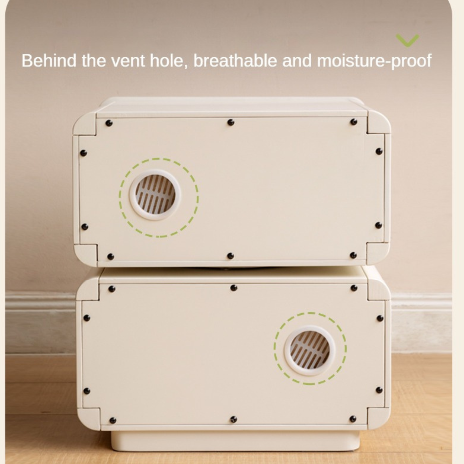 Poplar Solid Wood White Nightstand,