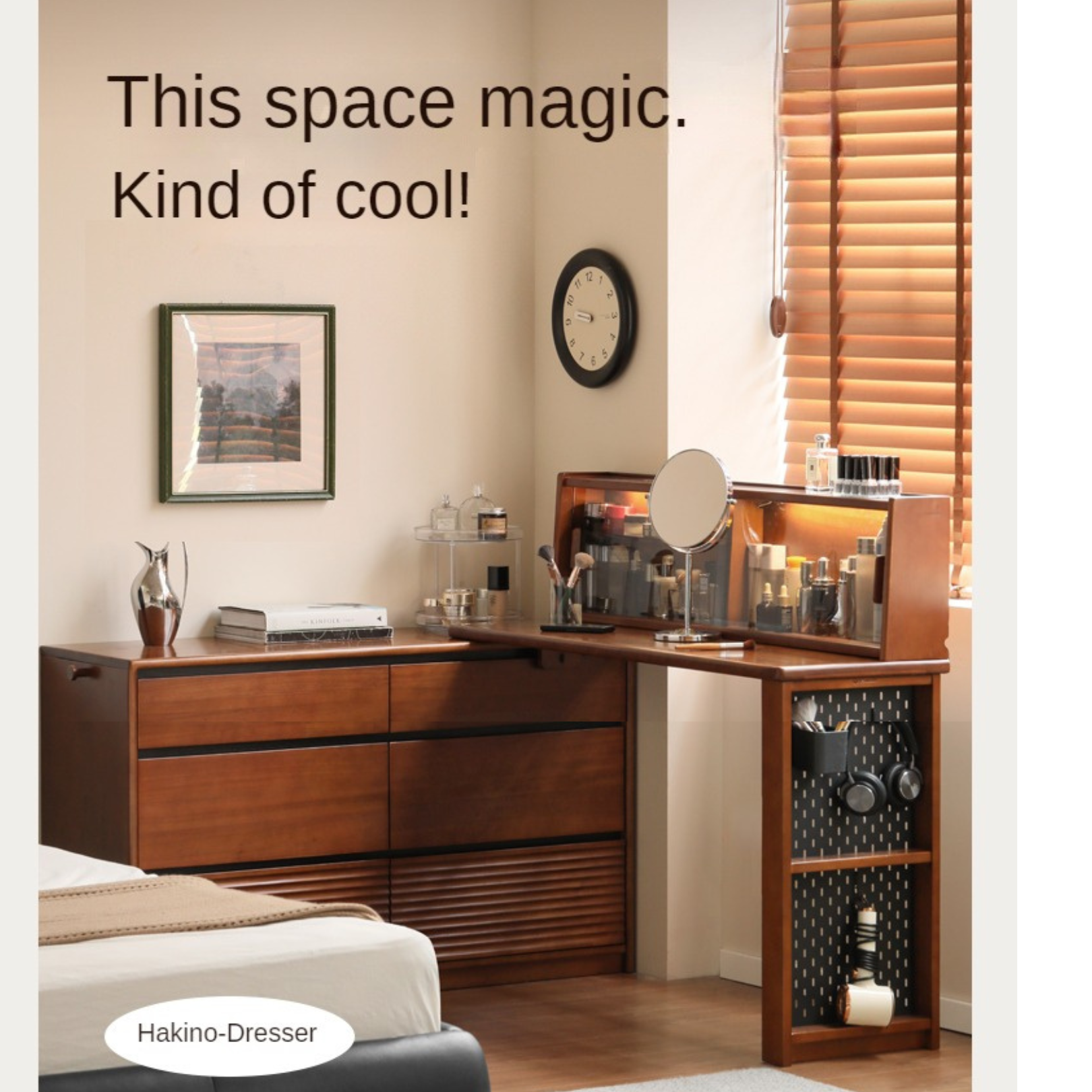 Poplar Solid Wood Dressing Table Cabinet Perforated Board.