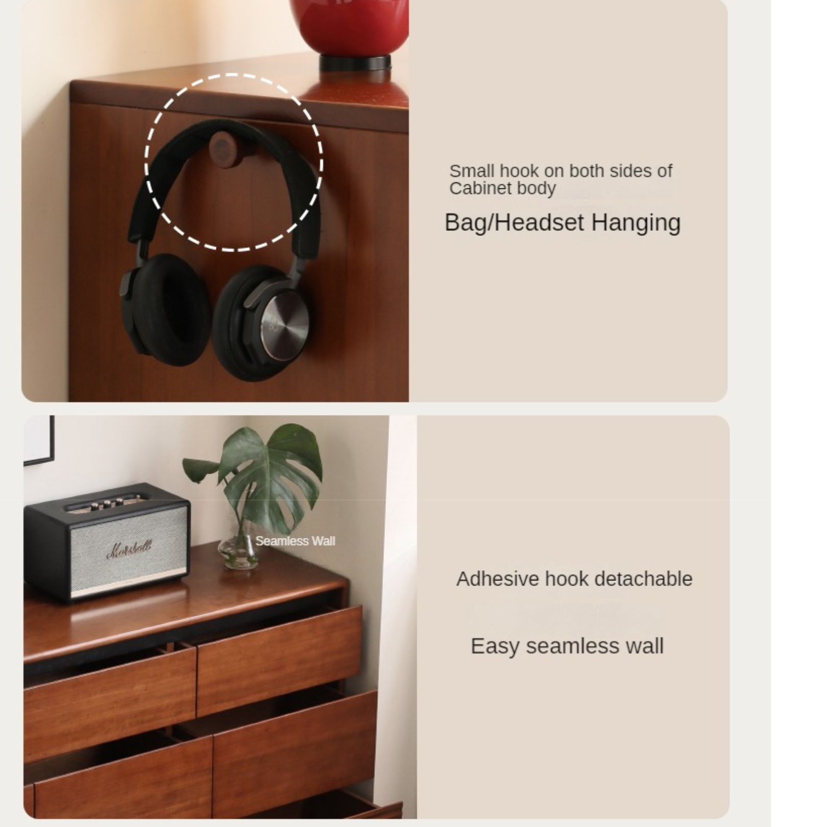 Poplar Solid Wood Dressing Table Cabinet Perforated Board.