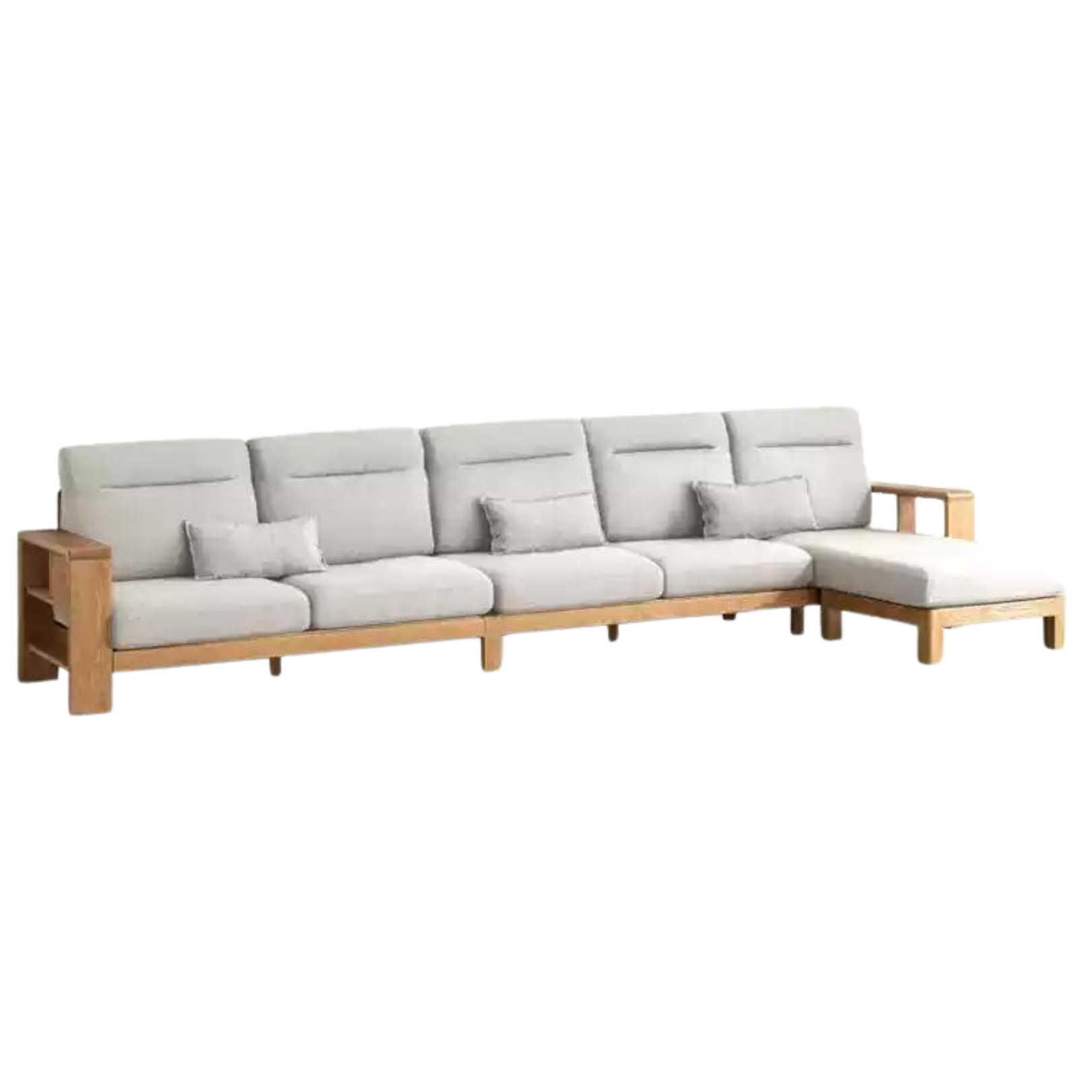 Oak Solid Wood Sectional Sofa-two colors available