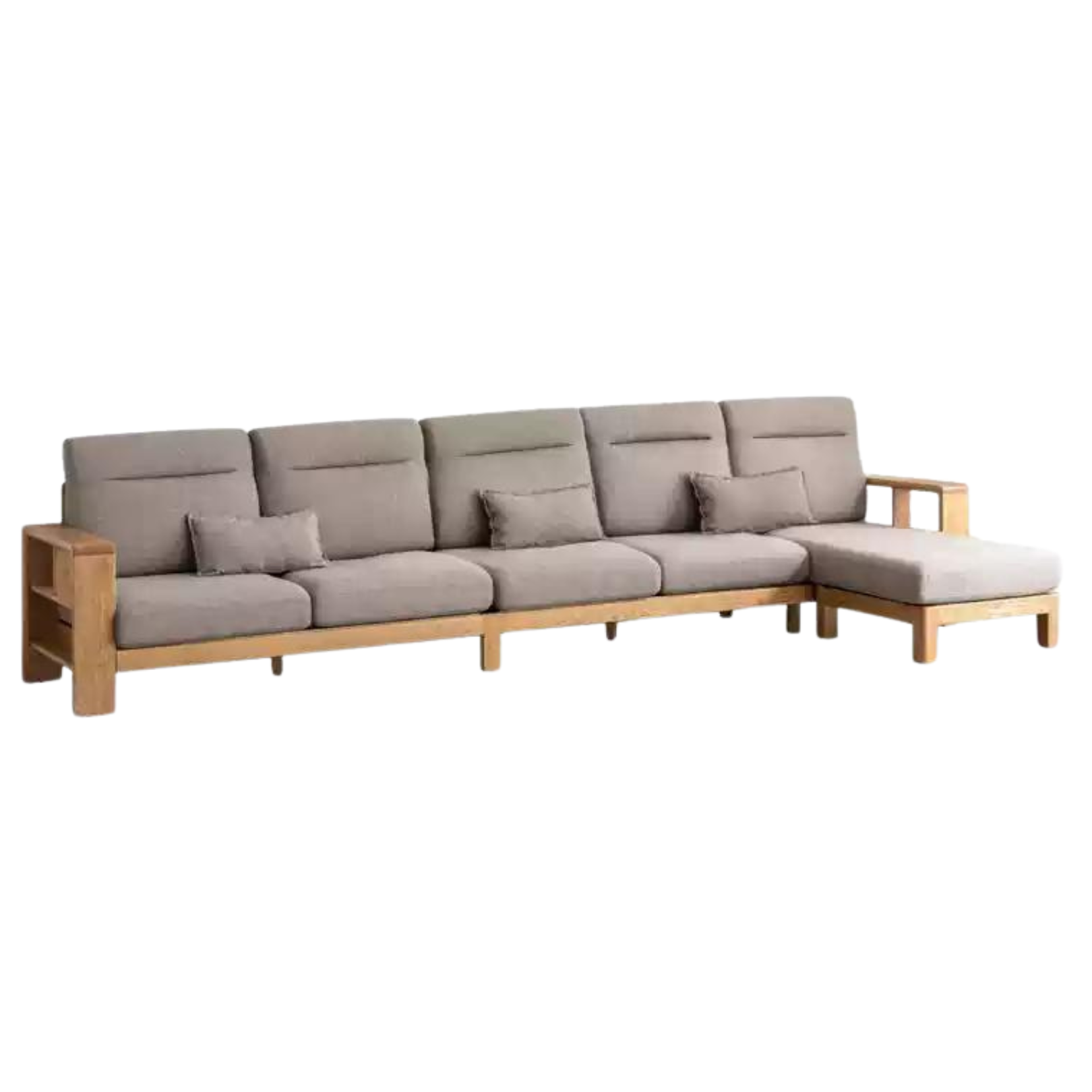 Oak Solid Wood Sectional Sofa-two colors available