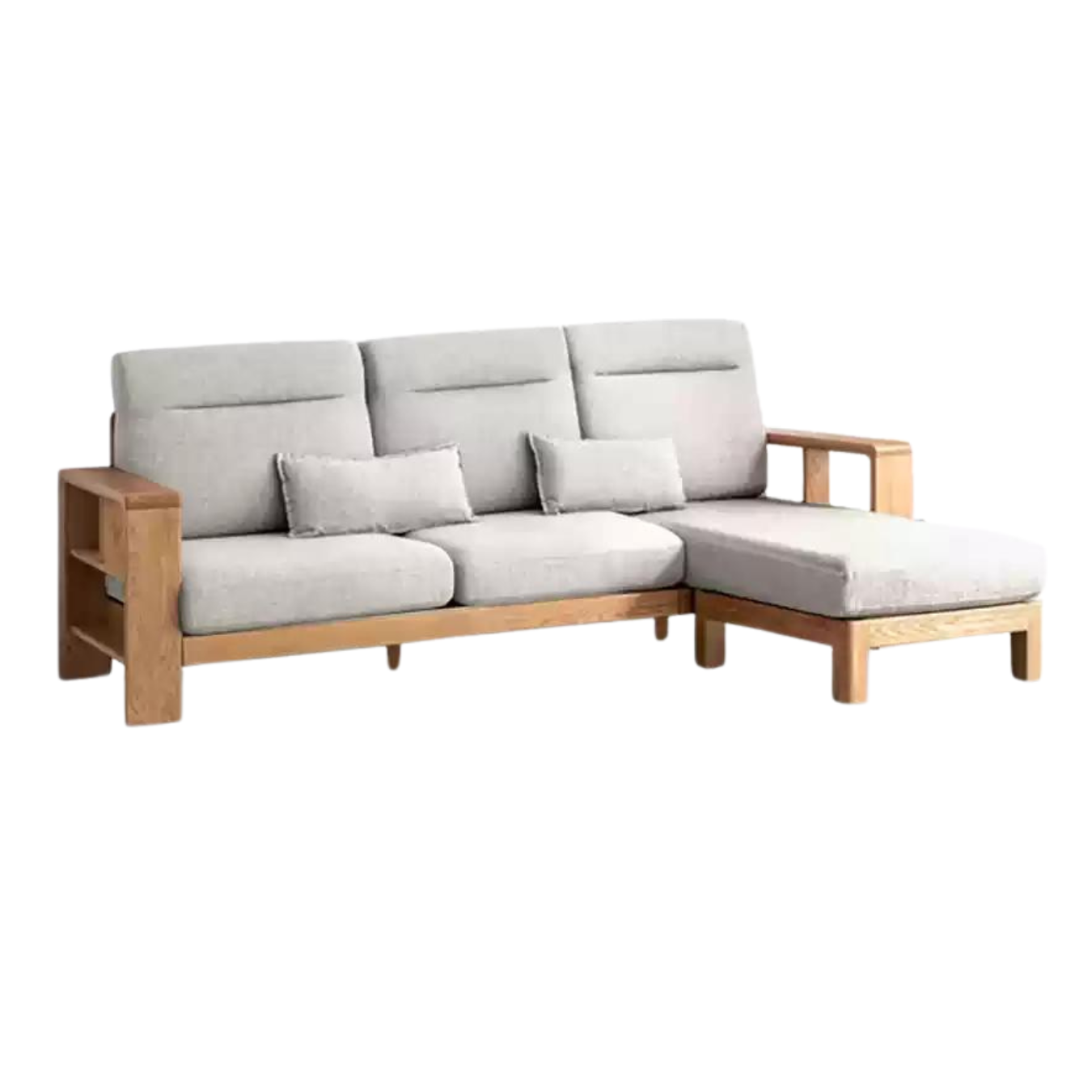 Oak Solid Wood Sectional Sofa-two colors available