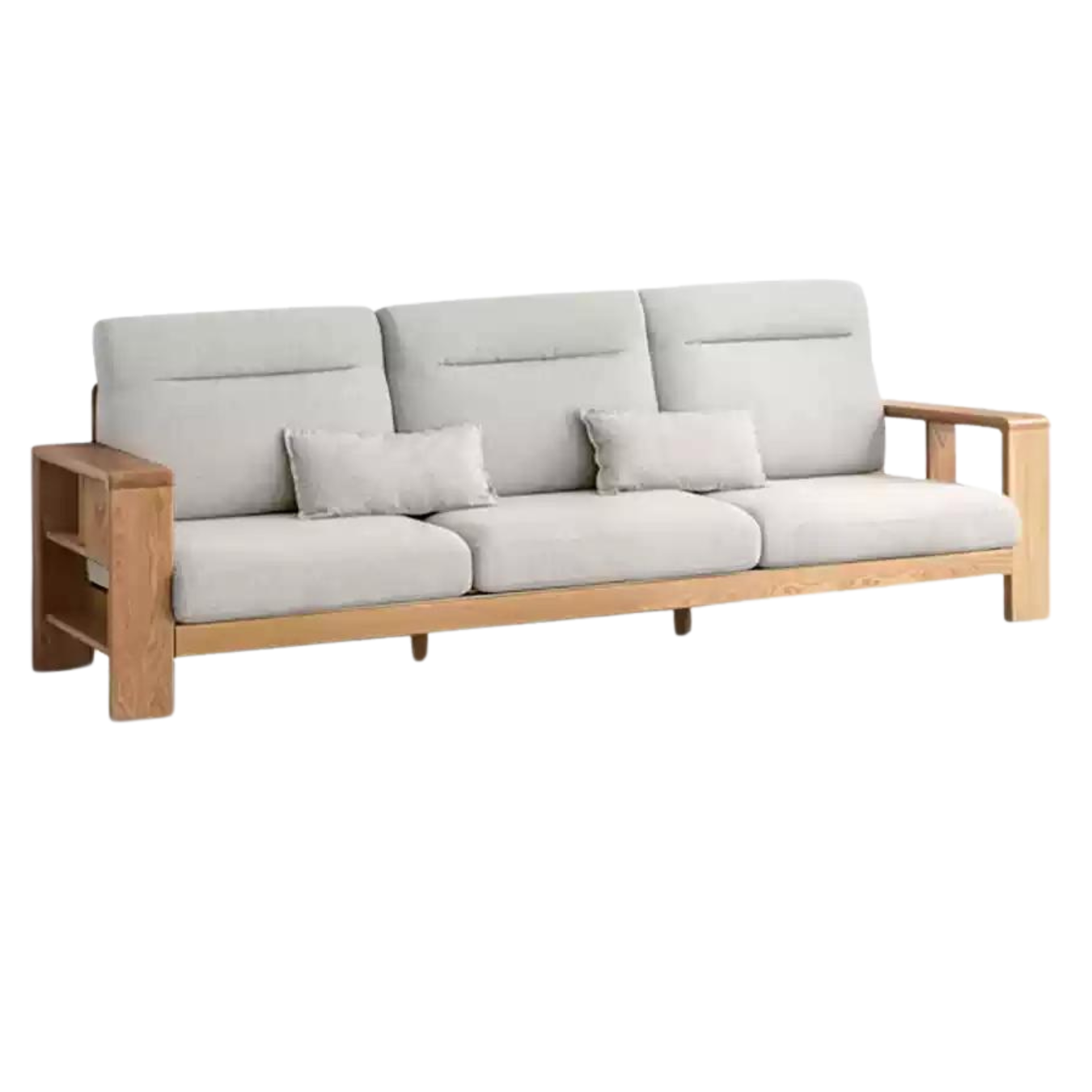 Oak Solid Wood Sectional Sofa-two colors available