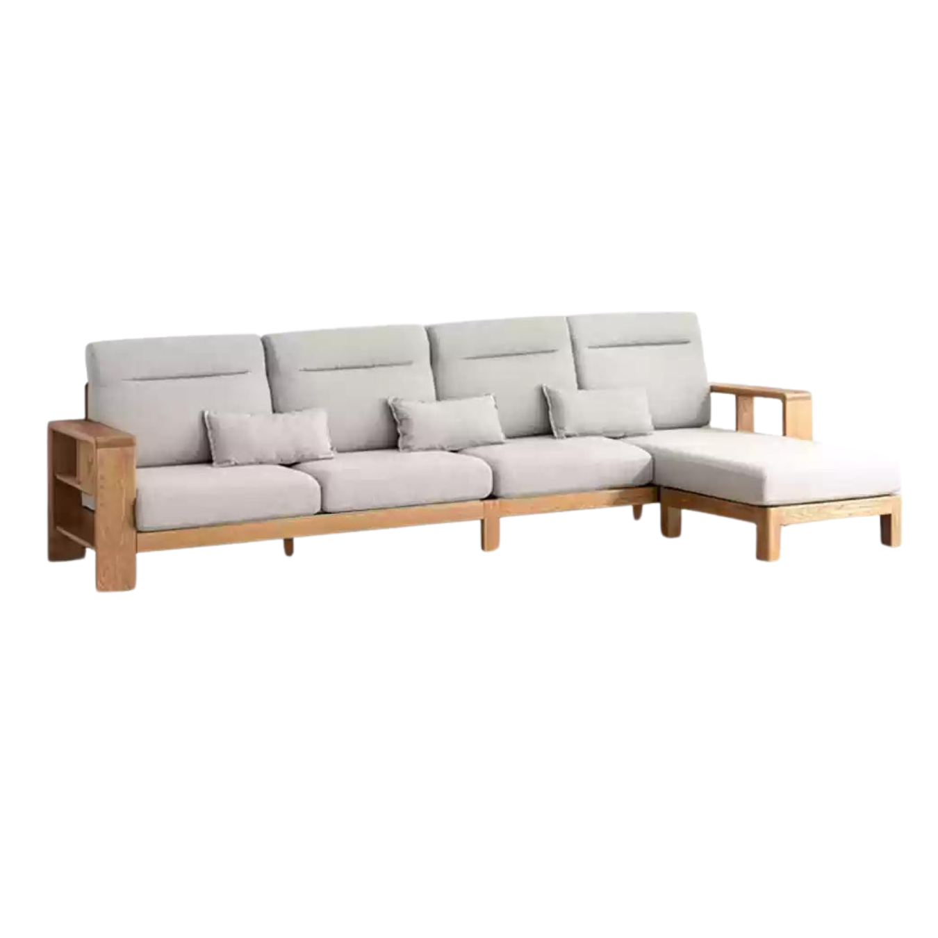 Oak Solid Wood Sectional Sofa-two colors available