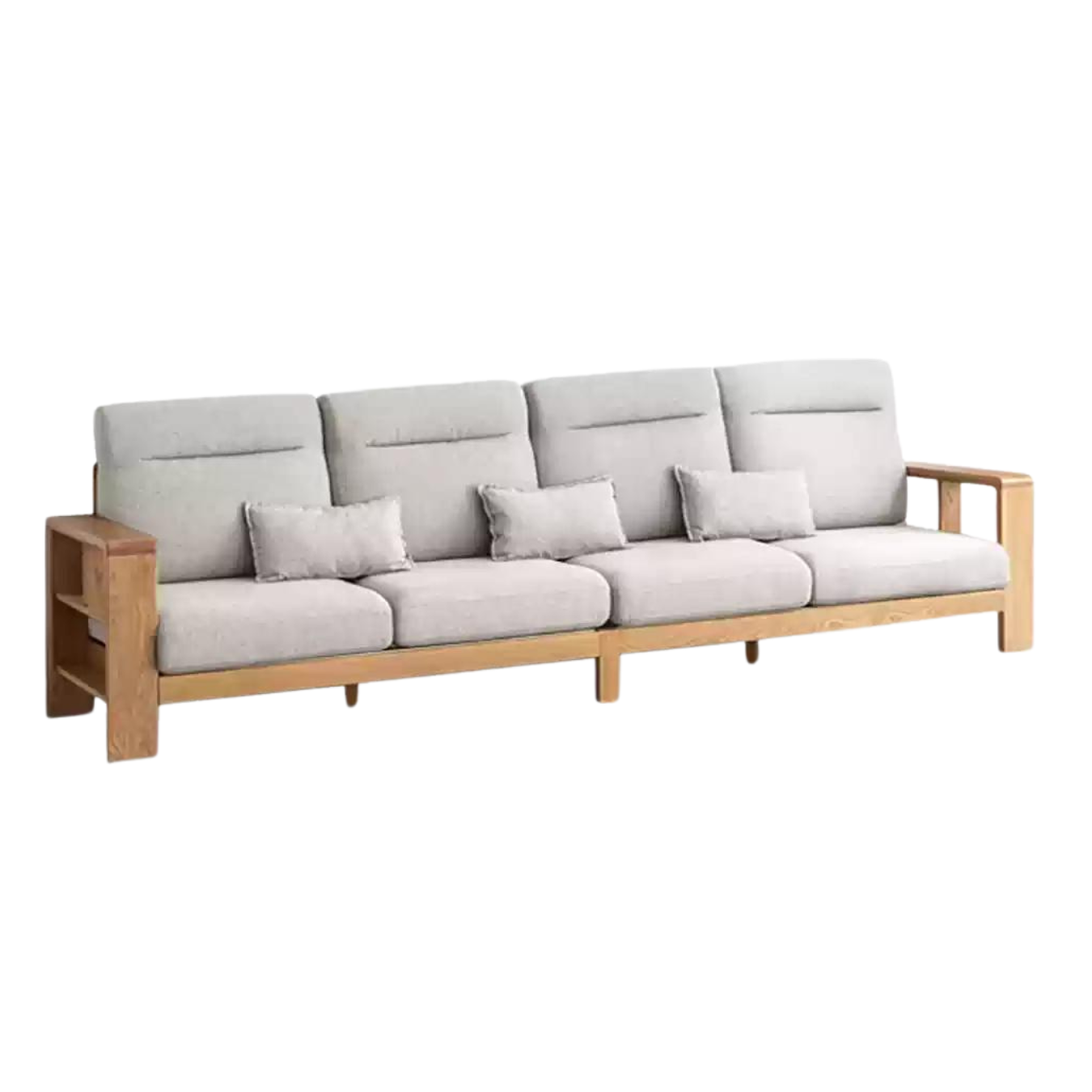 Oak Solid Wood Sectional Sofa-two colors available