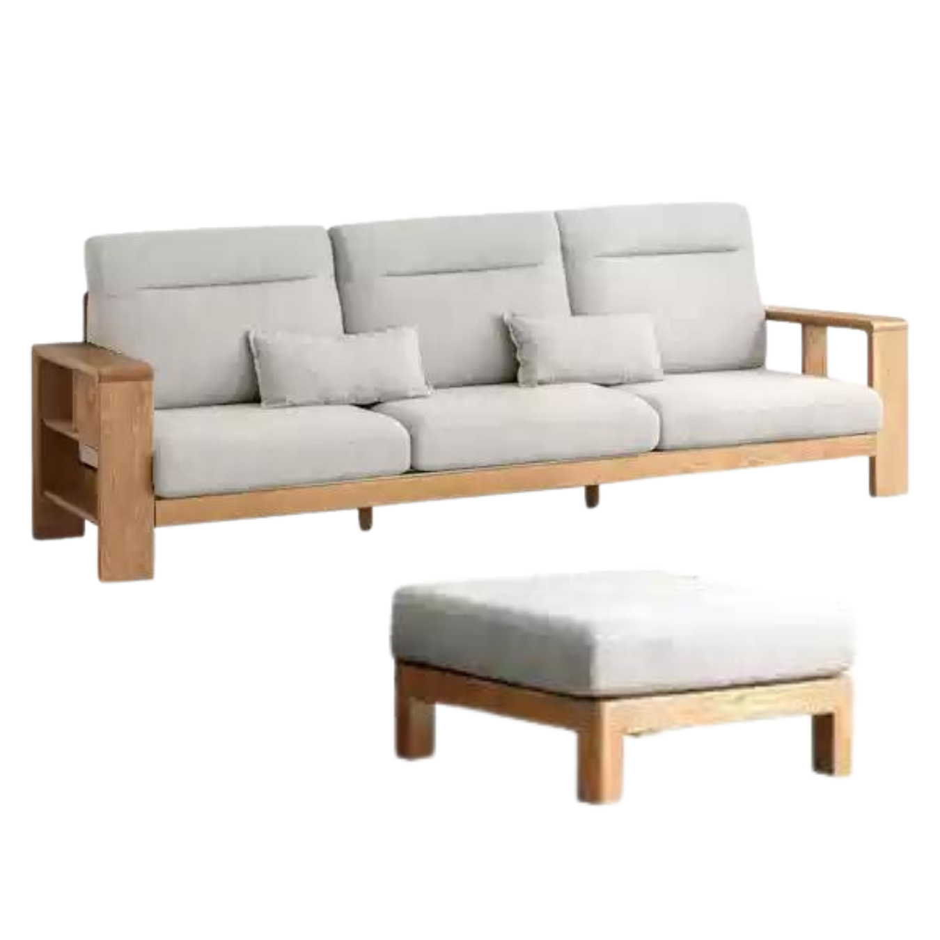 Oak Solid Wood Sectional Sofa-two colors available