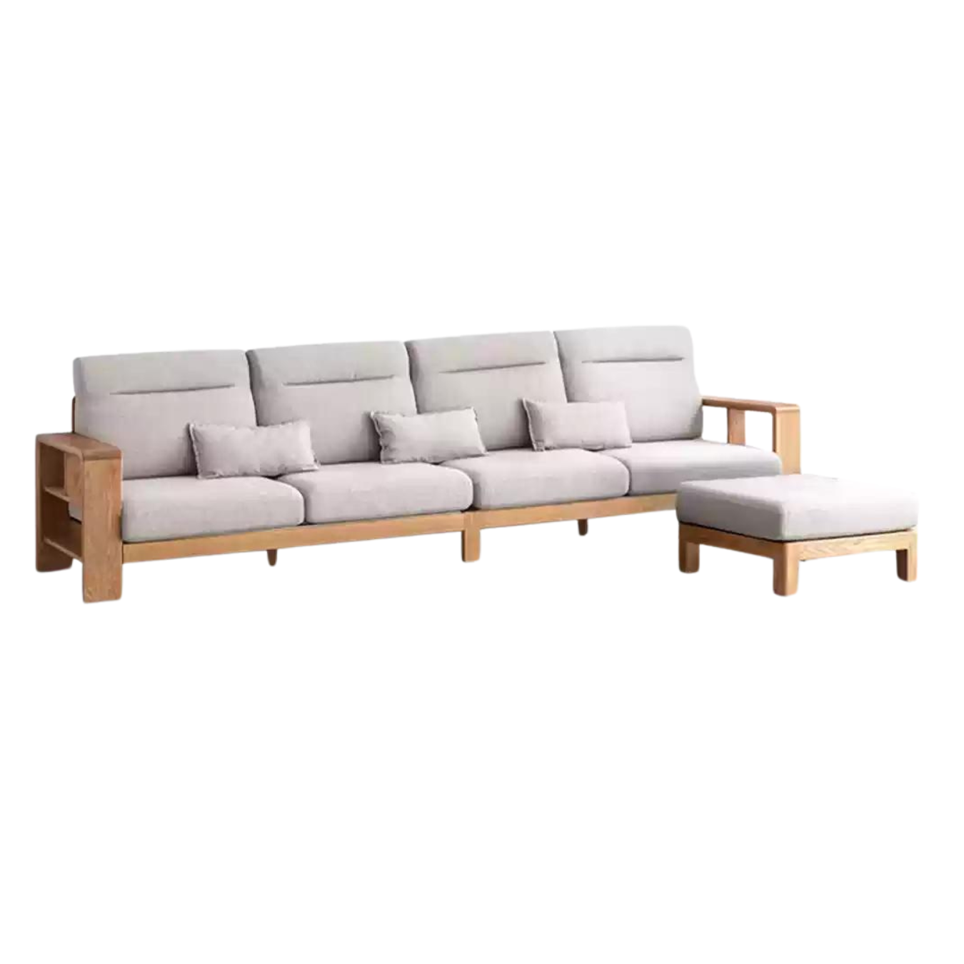 Oak Solid Wood Sectional Sofa-two colors available