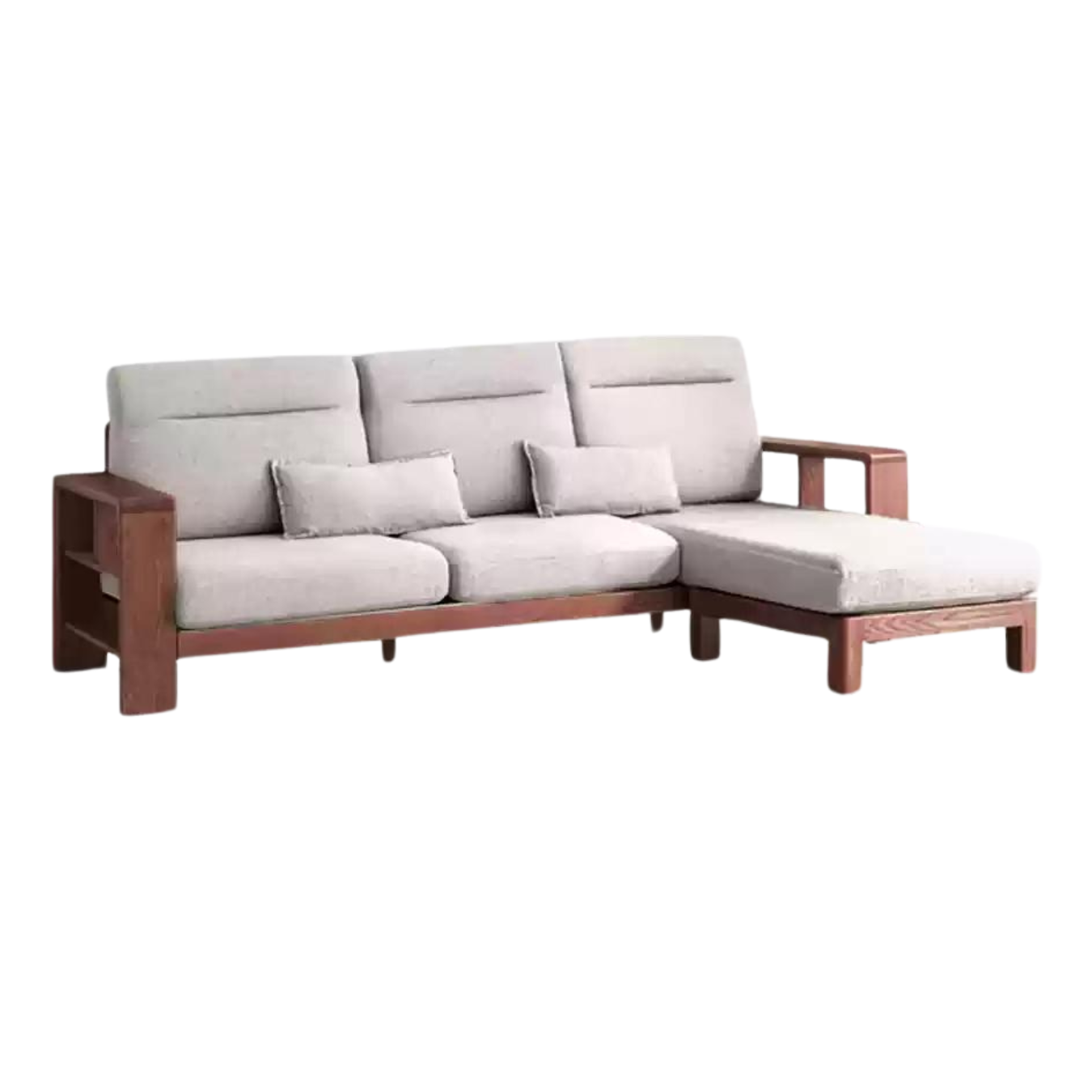 Oak Solid Wood Sectional Sofa-two colors available