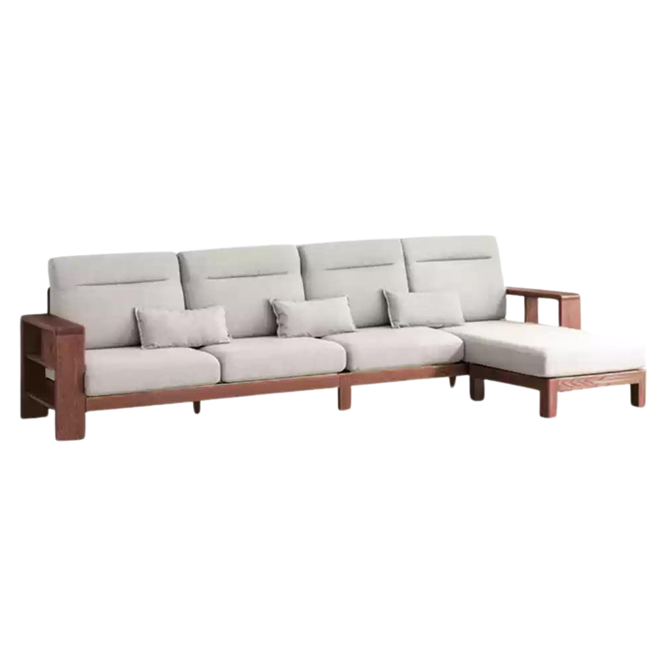 Oak Solid Wood Sectional Sofa-two colors available