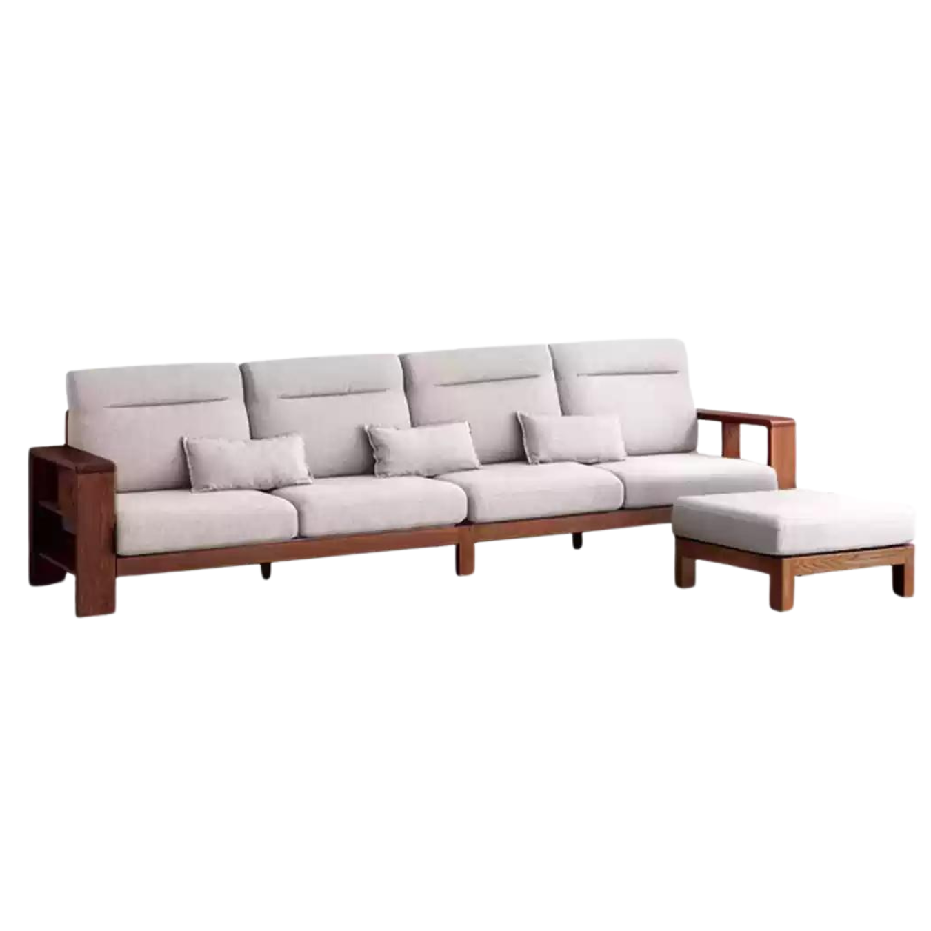 Oak Solid Wood Sectional Sofa-two colors available