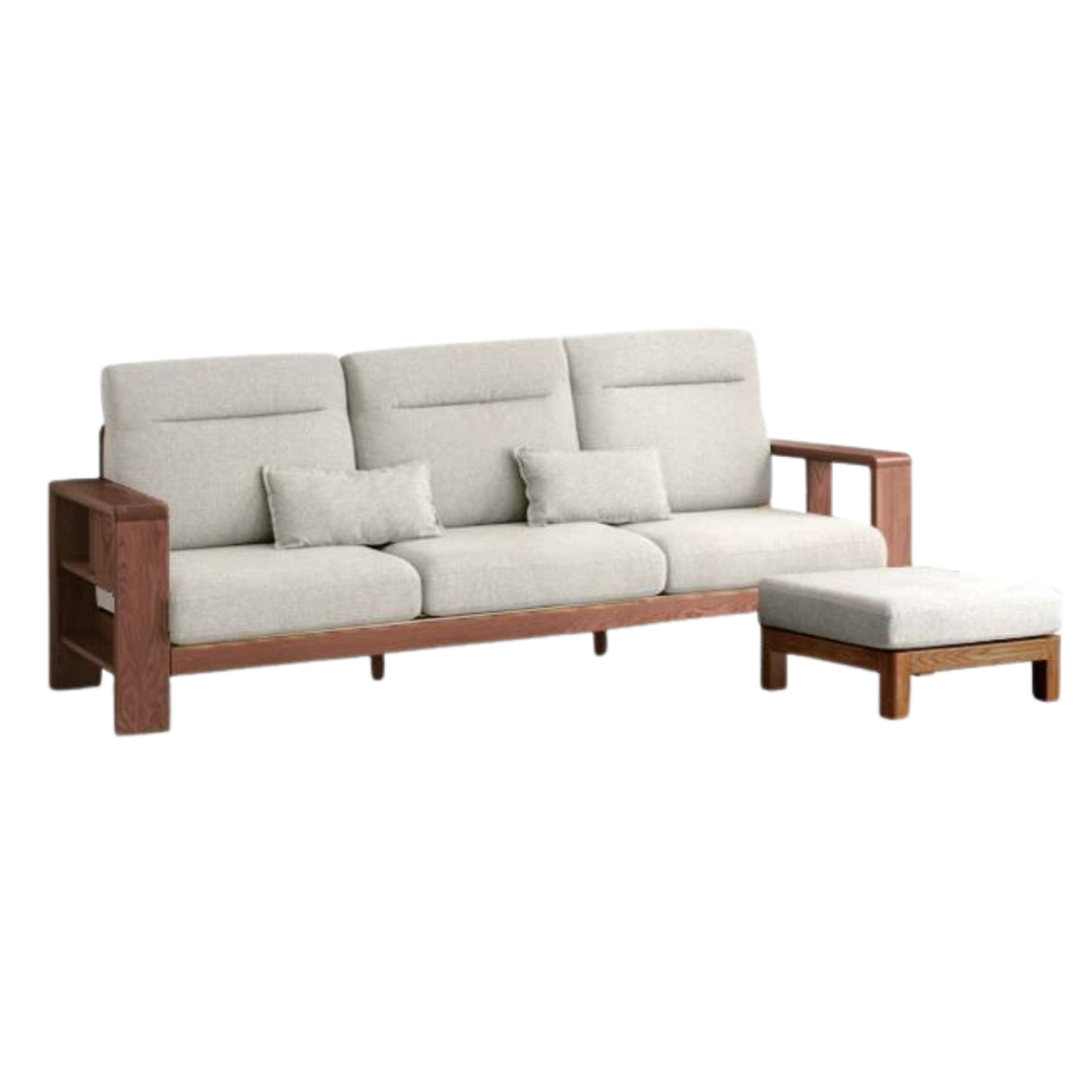 Oak Solid Wood Sectional Sofa-two colors available