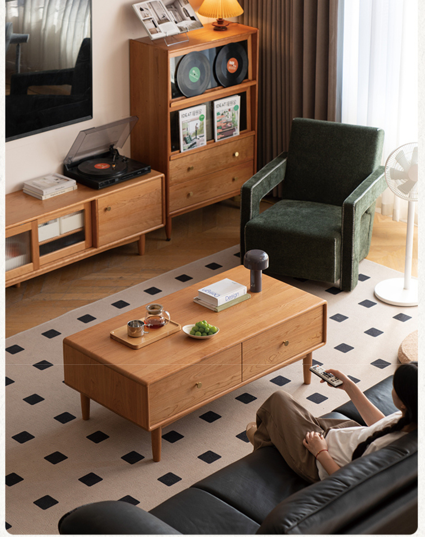 Cherry Solid Wood Antique Coffee Table