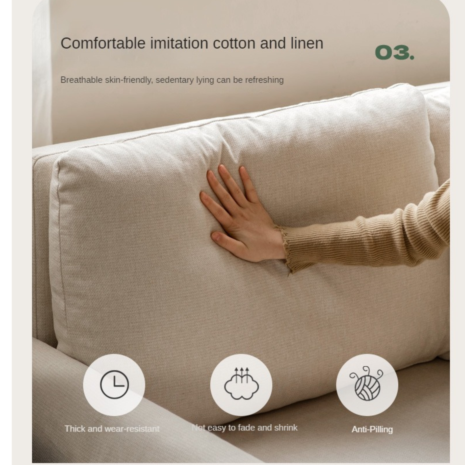 Beech Solid Wood Sofa Bed Modern.