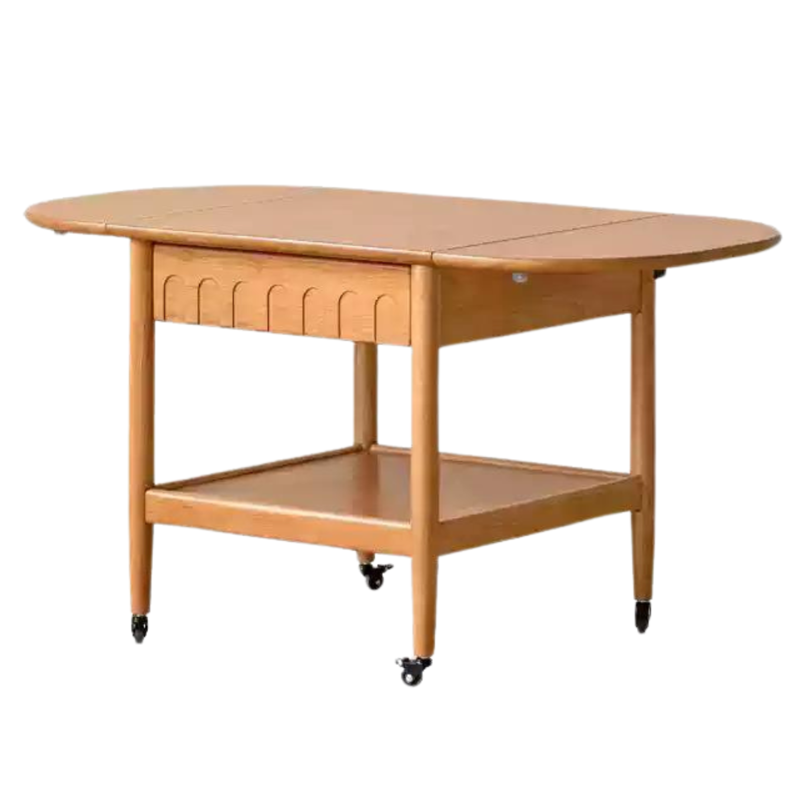 Cherry Solid Wood Mobile Folding Coffee Table.