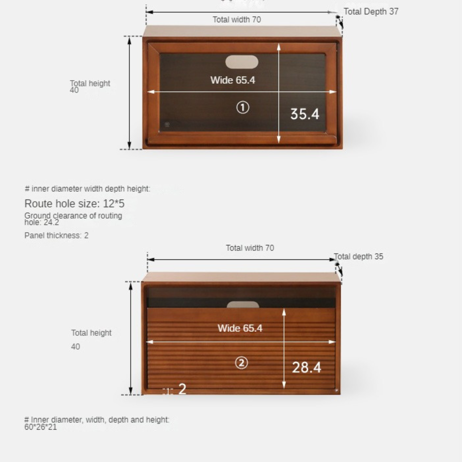 Black Walnut, Cherry, Poplar Solid Wood Medieval Floor TV Cabinet.