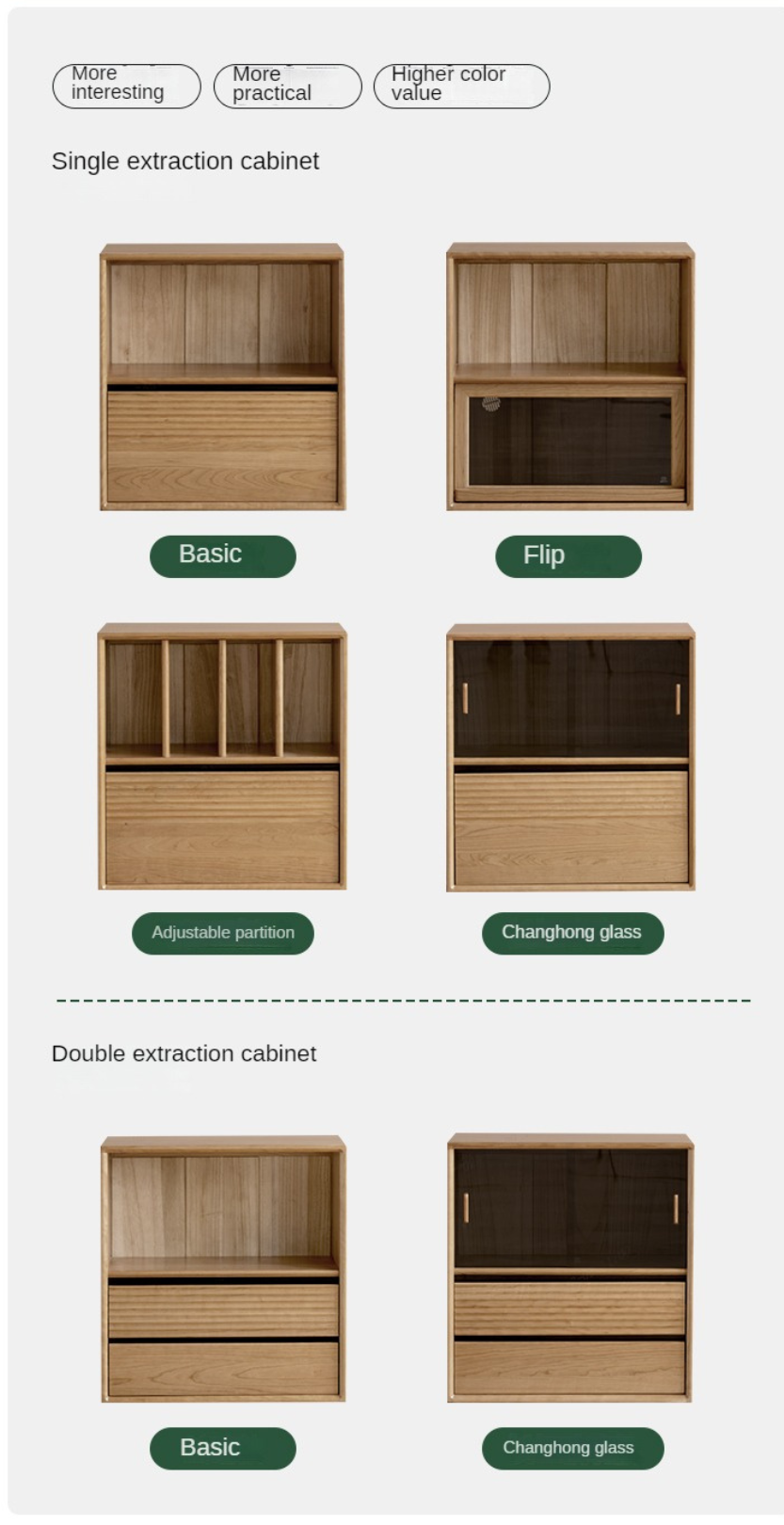 Ash Solid Wood Combination Module Bookcase.