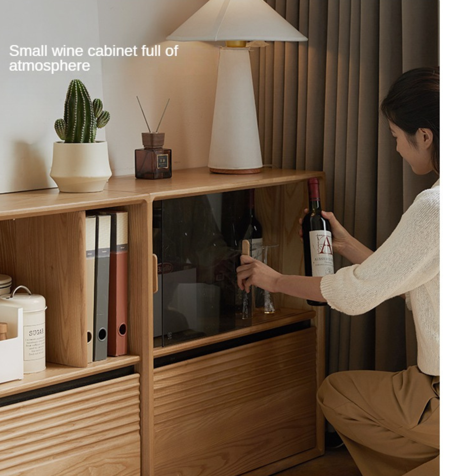 Ash, White Ash, Oak Solid Wood Combination Module Bookcase))