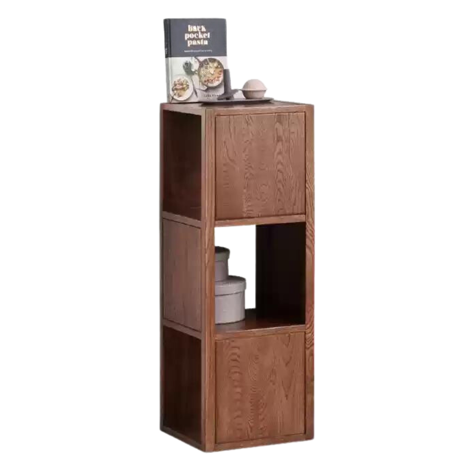Oak, Ash Solid Wood Bookshelf Narrow Cabinet