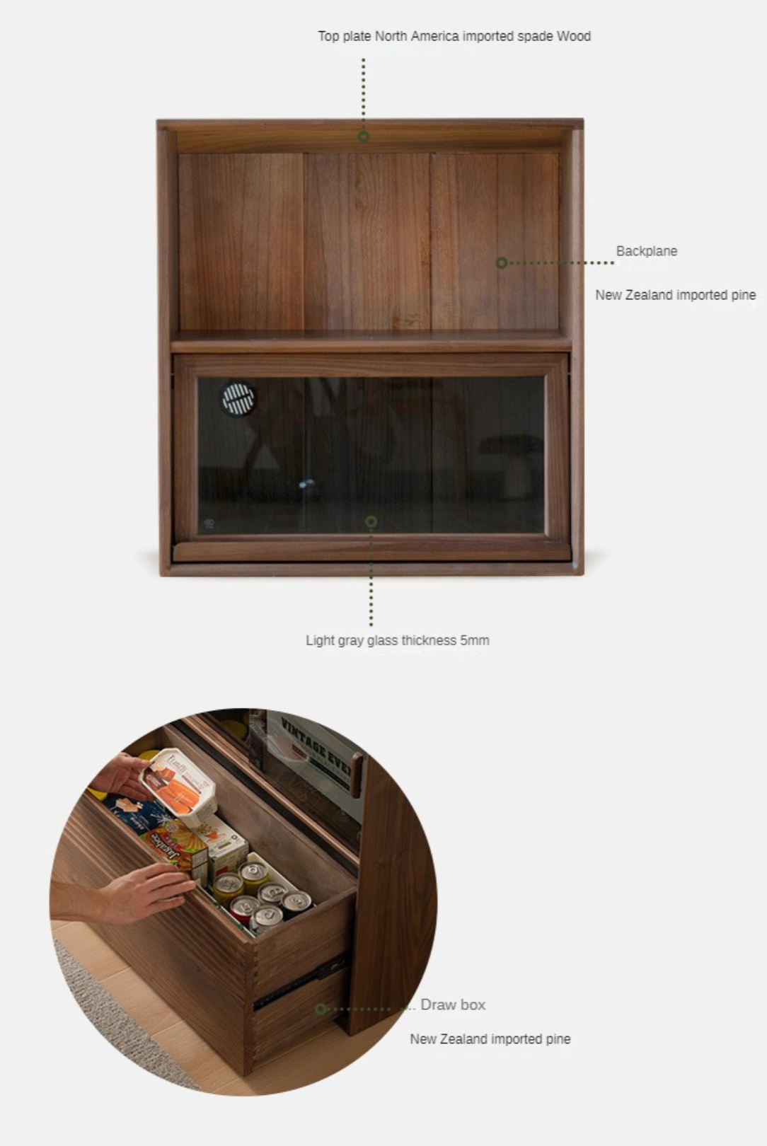 Sandalwood, Oak, Black Walnut Solid Wood Light Luxury Style Module Bookcase