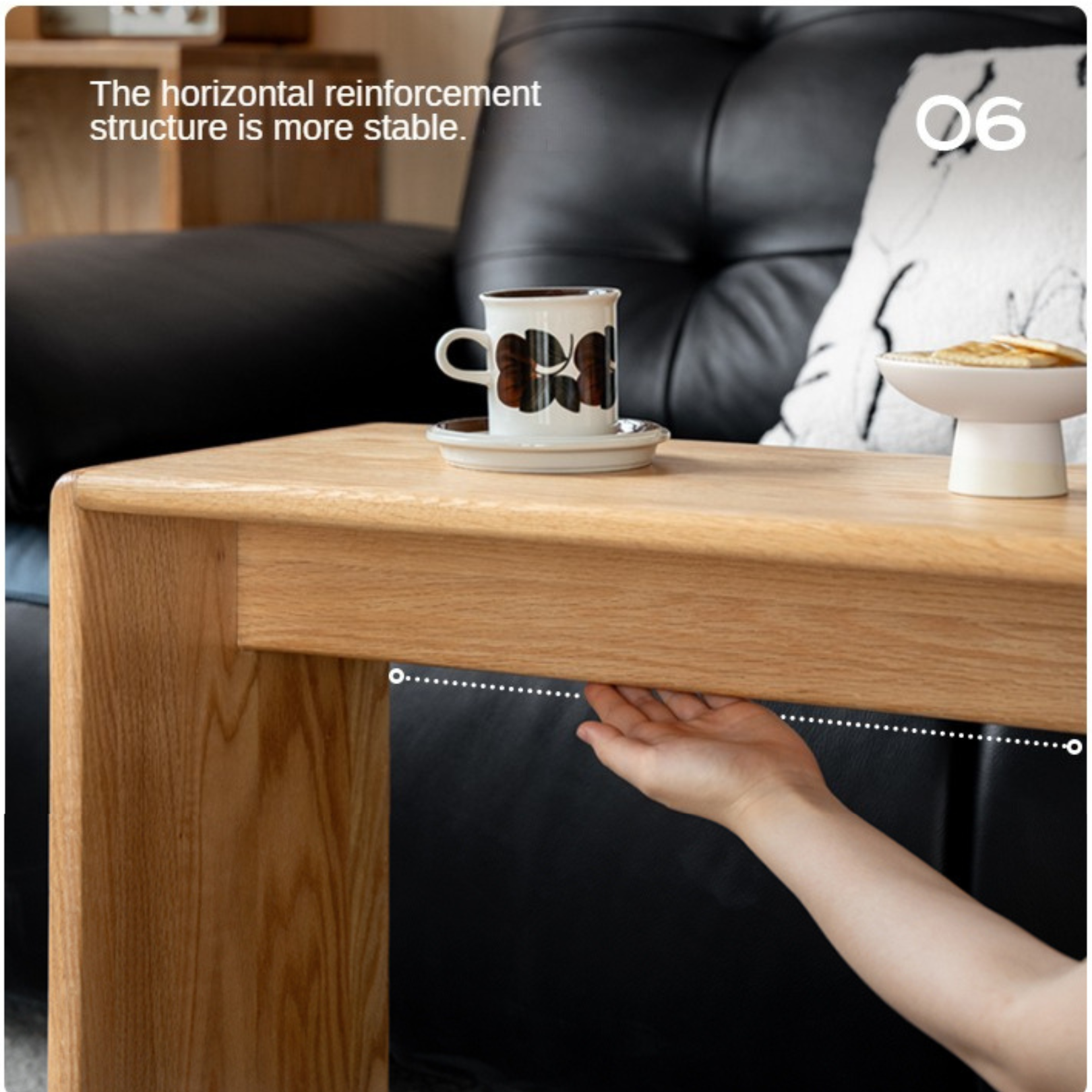 Oak, Ash Solid Wood Multifunctional C-shaped Side Table