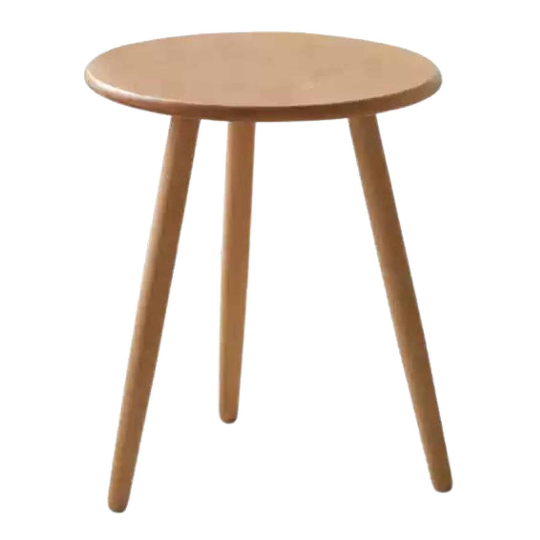 Beech, Rubberwood Solid Wood Small Round Side Table