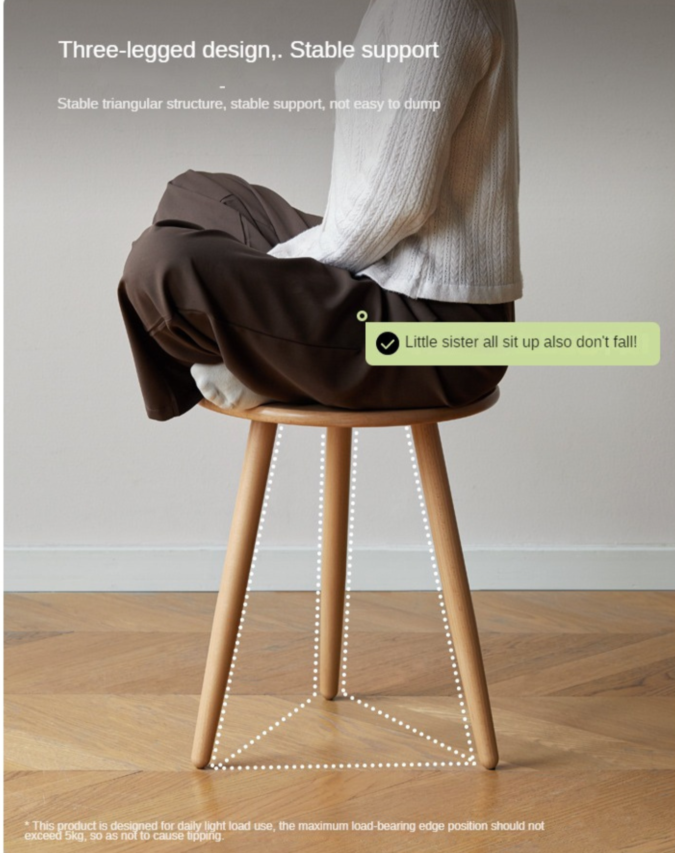 Beech, Rubberwood Solid Wood Small Round Side Table